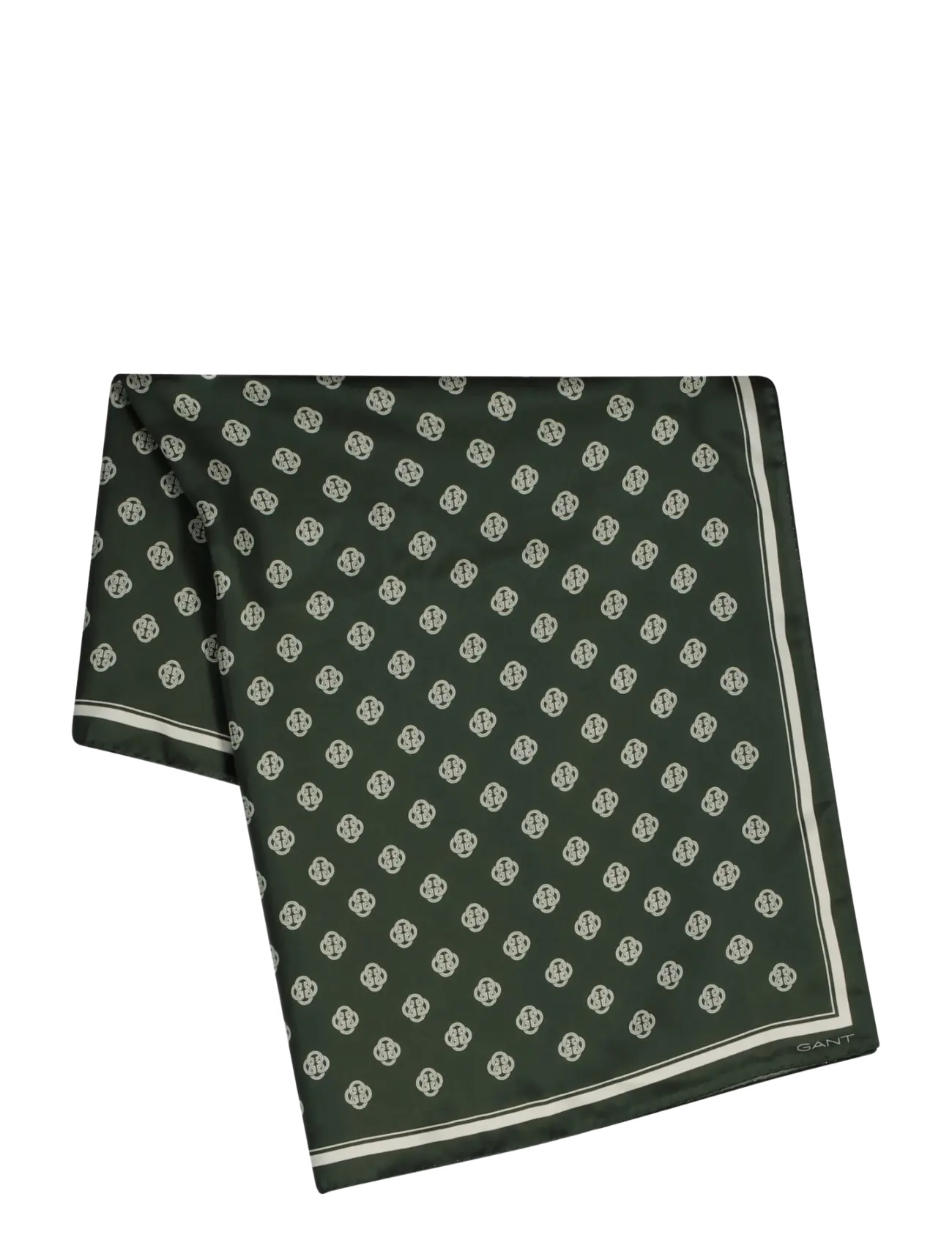 Gant MONOGRAM PRINT SILK SCARF - Mode trends - MOSSY GREEN / green