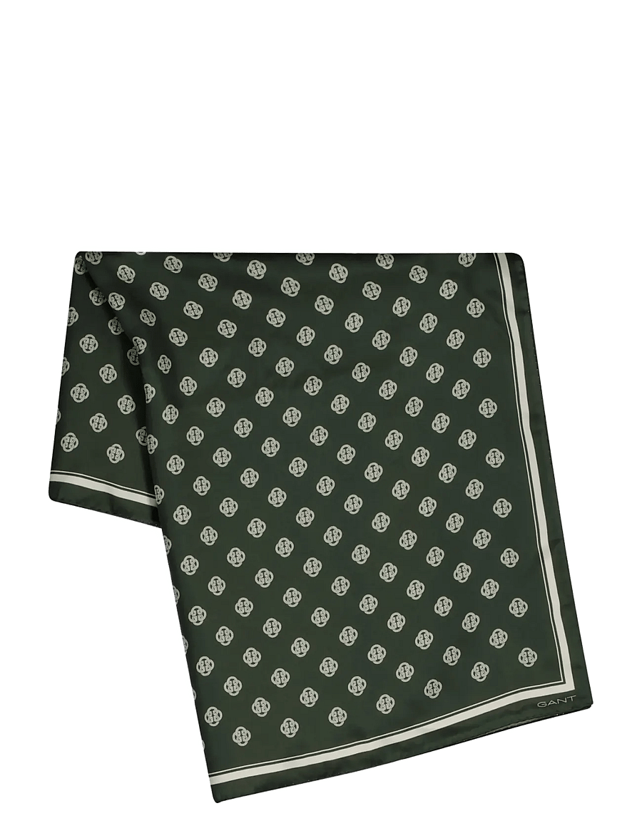 Gant - MONOGRAM PRINT SILK SCARF - modetrends - mossy green - 0