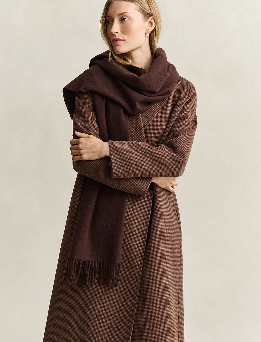 Gant - WOOL WOVEN SCARF - deep brown - 0