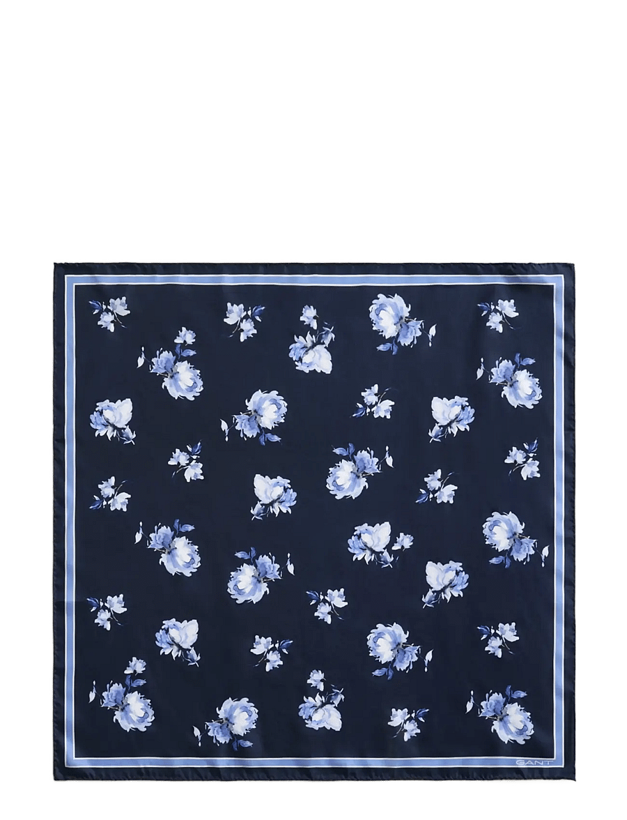 Gant - FLORAL PRINT SILK SCARF - modetrends - evening blue - 0