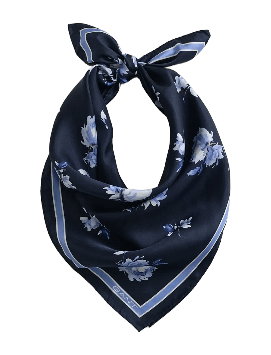 Gant - FLORAL PRINT SILK SCARF - modetrends - evening blue - 2