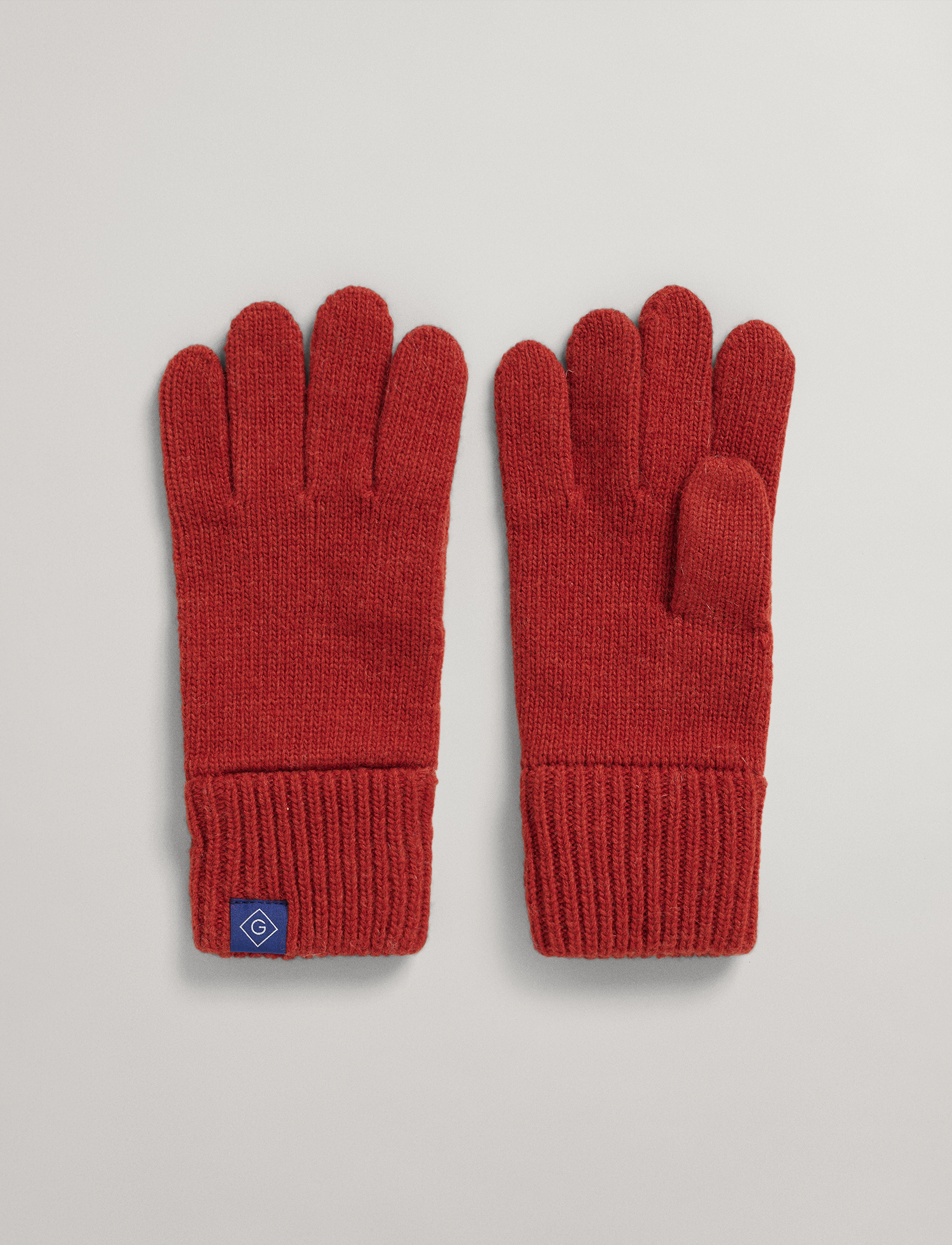 GANT - D2. RIB KNIT GLOVES - dark ochre - 1
