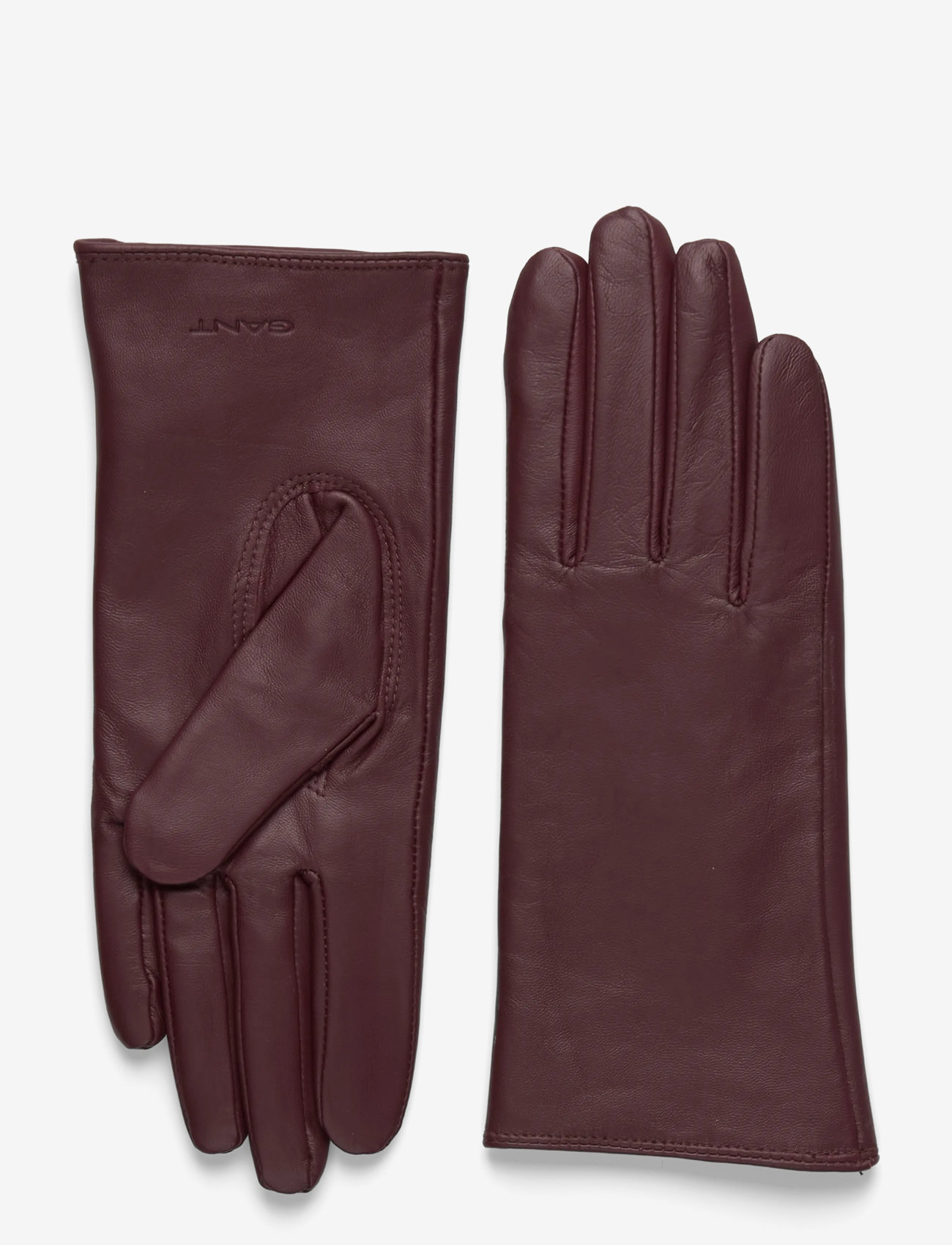 GANT - CASHMERE LINED LEATHER GLOVES - fingerhandschuhe - plum wine - 0