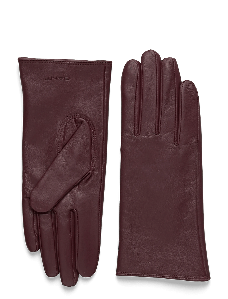 GANT - CASHMERE LINED LEATHER GLOVES - fingerhandschuhe - plum wine - 0