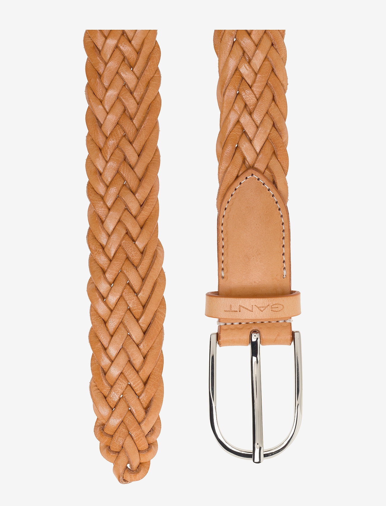 GANT - D1. BRAIDED LEATHER WAIST BELT - dark khaki - 1