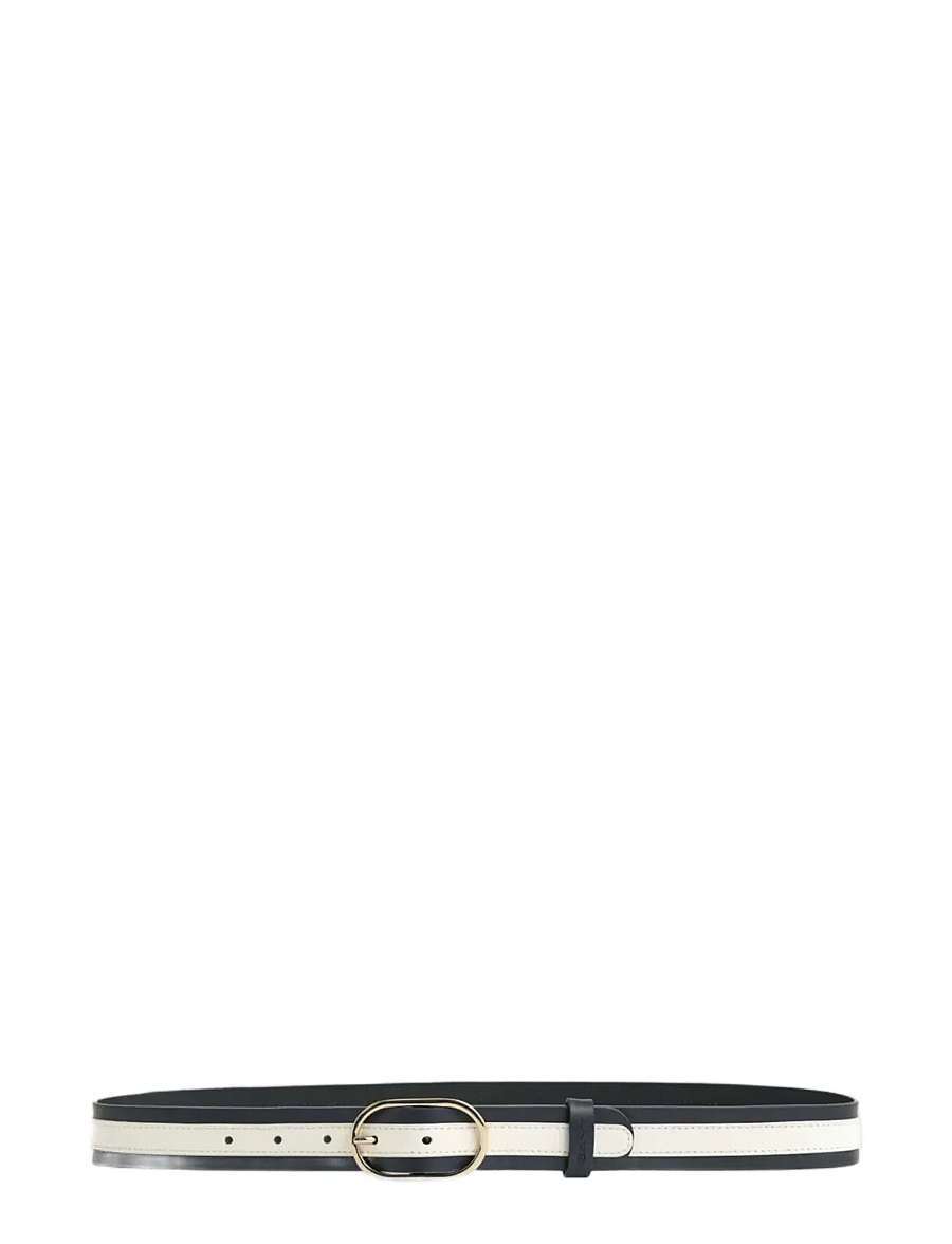 Gant - STRIPE LEATHER BELT - leather belts - evening blue - 0