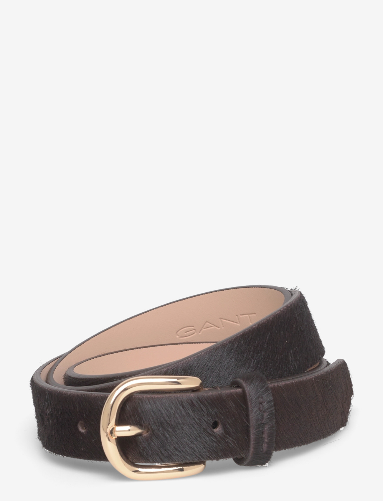 GANT - PONY HAIR LEATHER BELT - leather belts - deep brown - 0