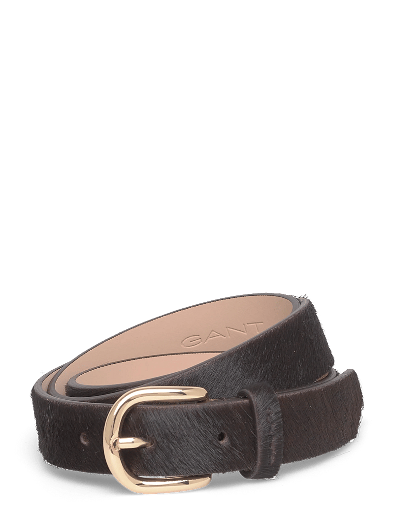 GANT - PONY HAIR LEATHER BELT - leather belts - deep brown - 0