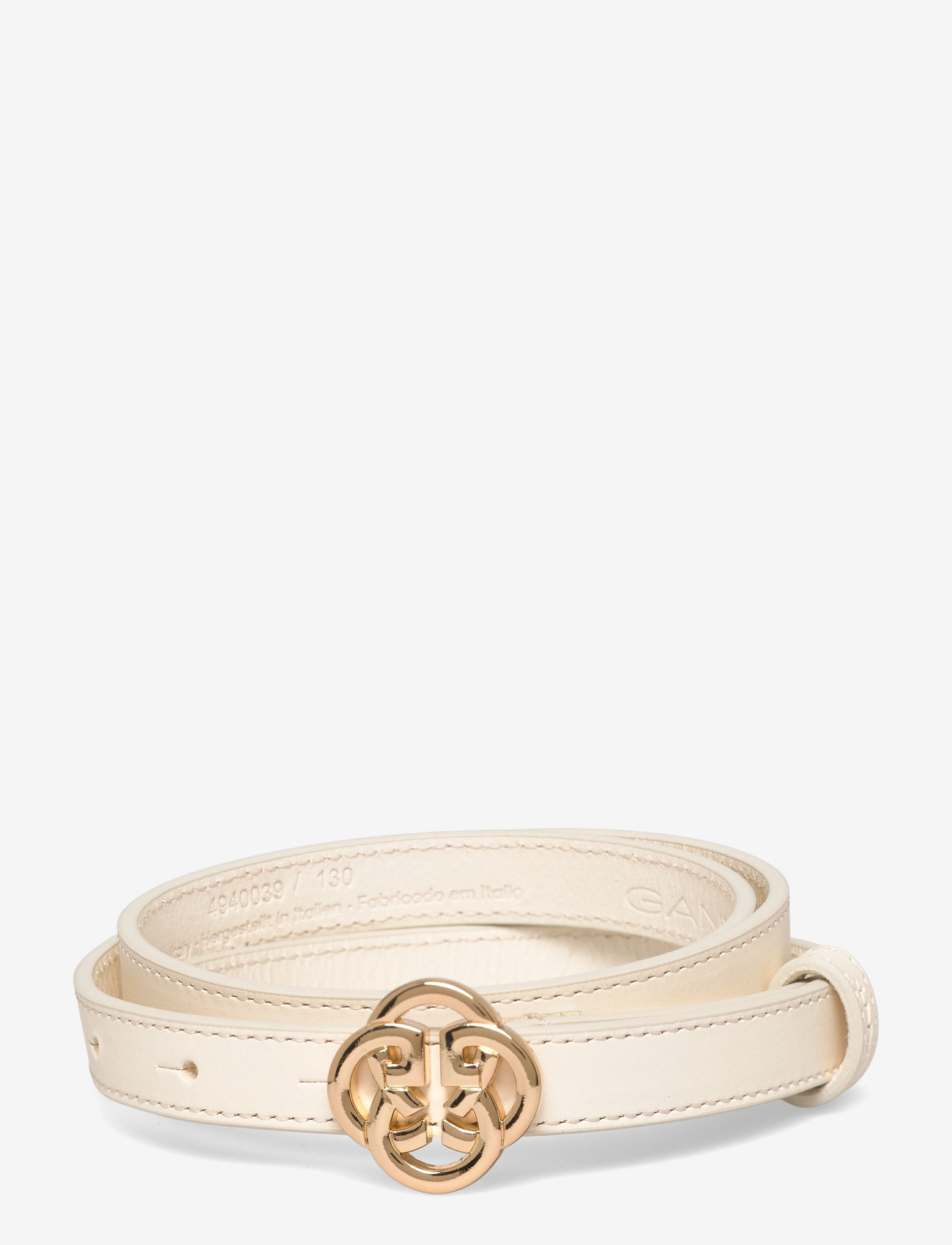 GANT - Monogram Leather Belt - läderskärp - cream - 0