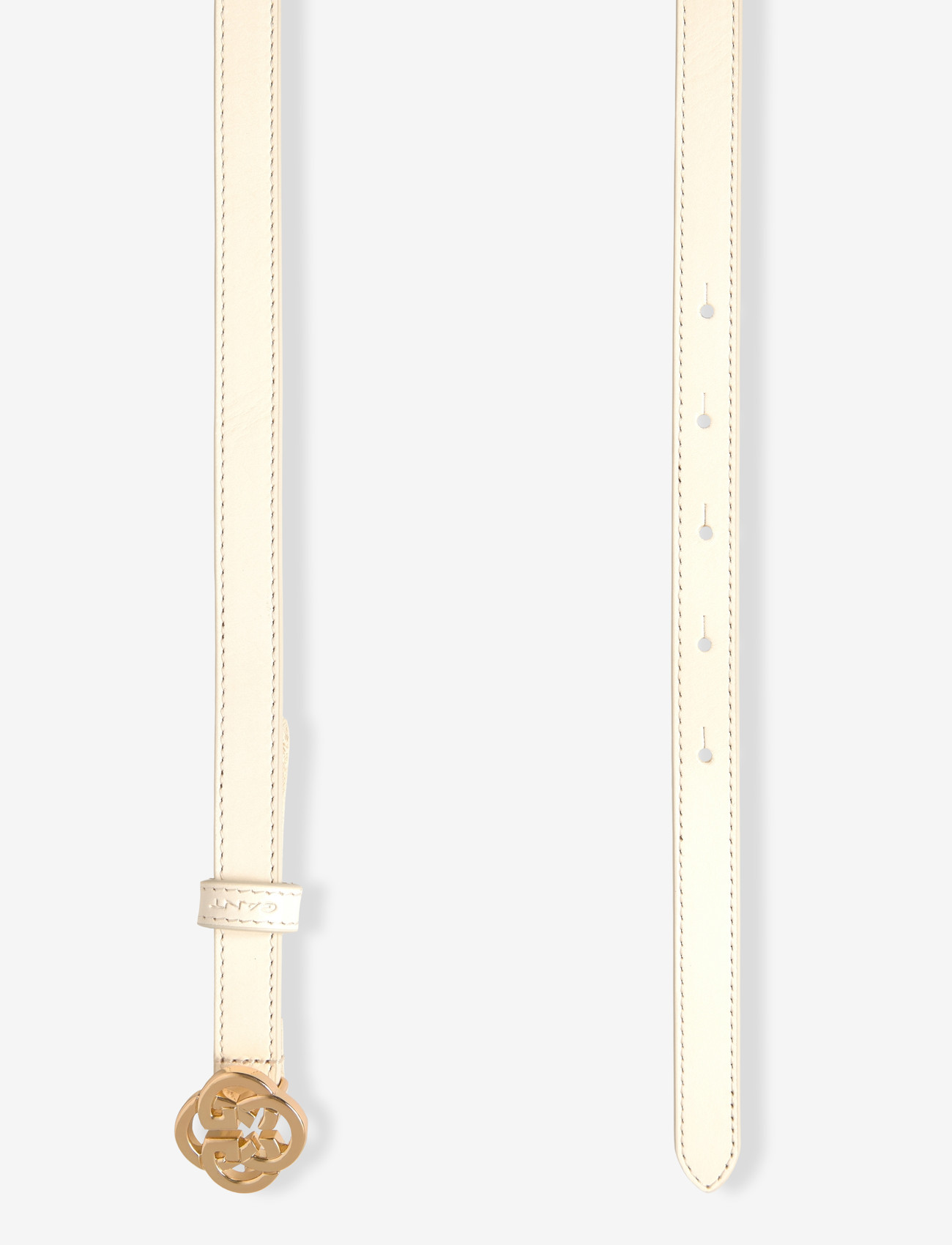 GANT - Monogram Leather Belt - läderskärp - cream - 1