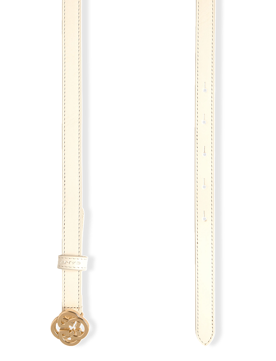 Gant - Monogram Leather Belt - læderbælter - cream - 1