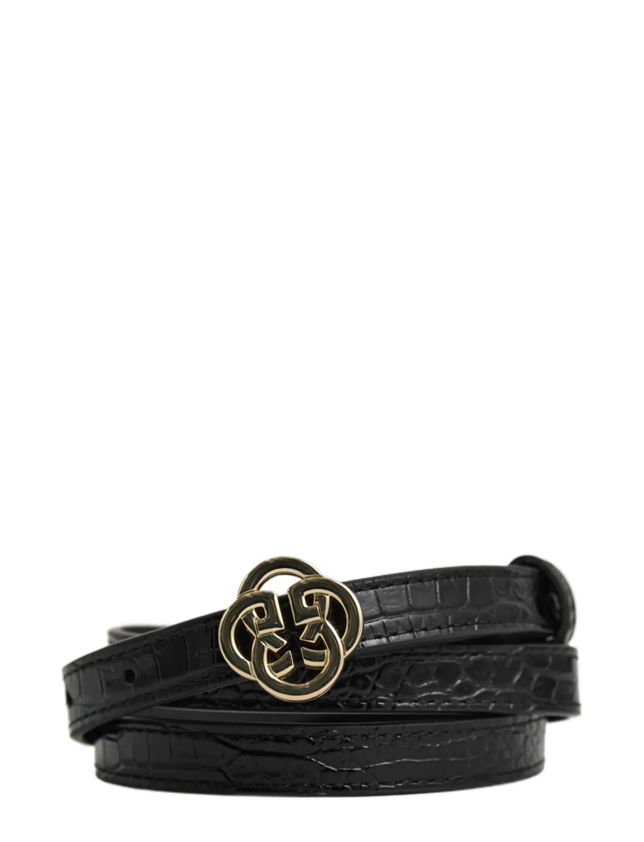 Gant Monogram Buckle Slim Croco Belt, 85, Belts, Schwarz - Casual Frauen