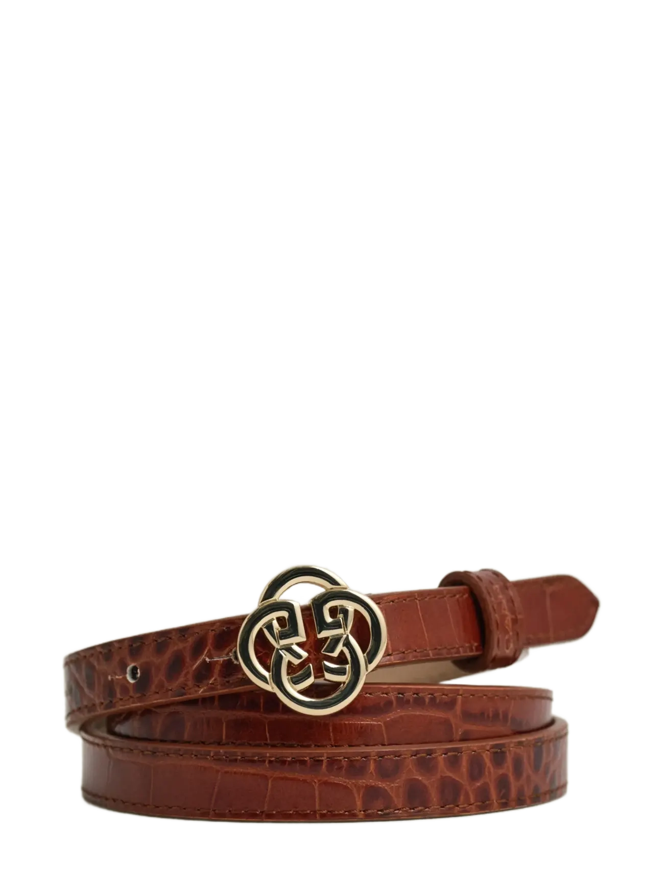Gant Monogram Buckle Slim Croco Belt, 90, Belts, Braun - Casual Frauen