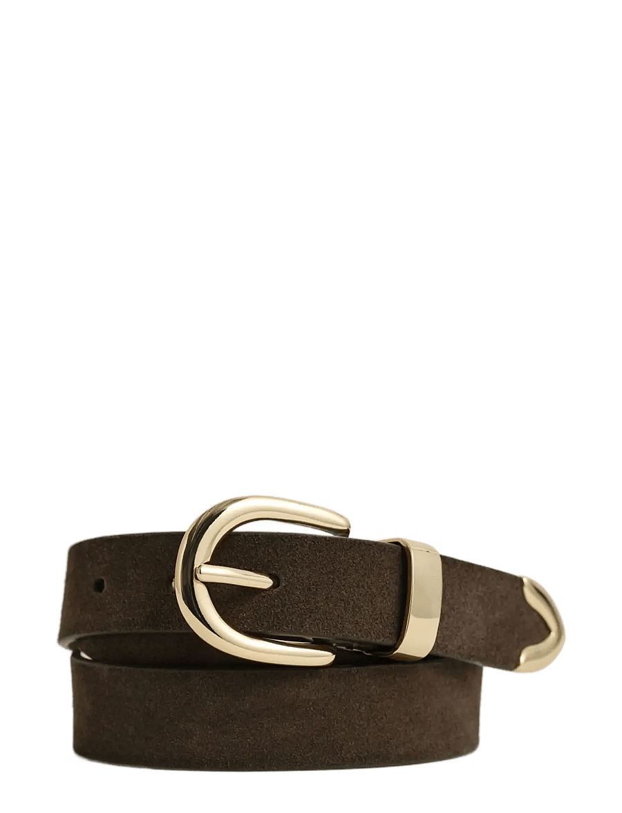 Gant - SUEDE METAL TIP BELT - ledergürtel - deep brown - 0
