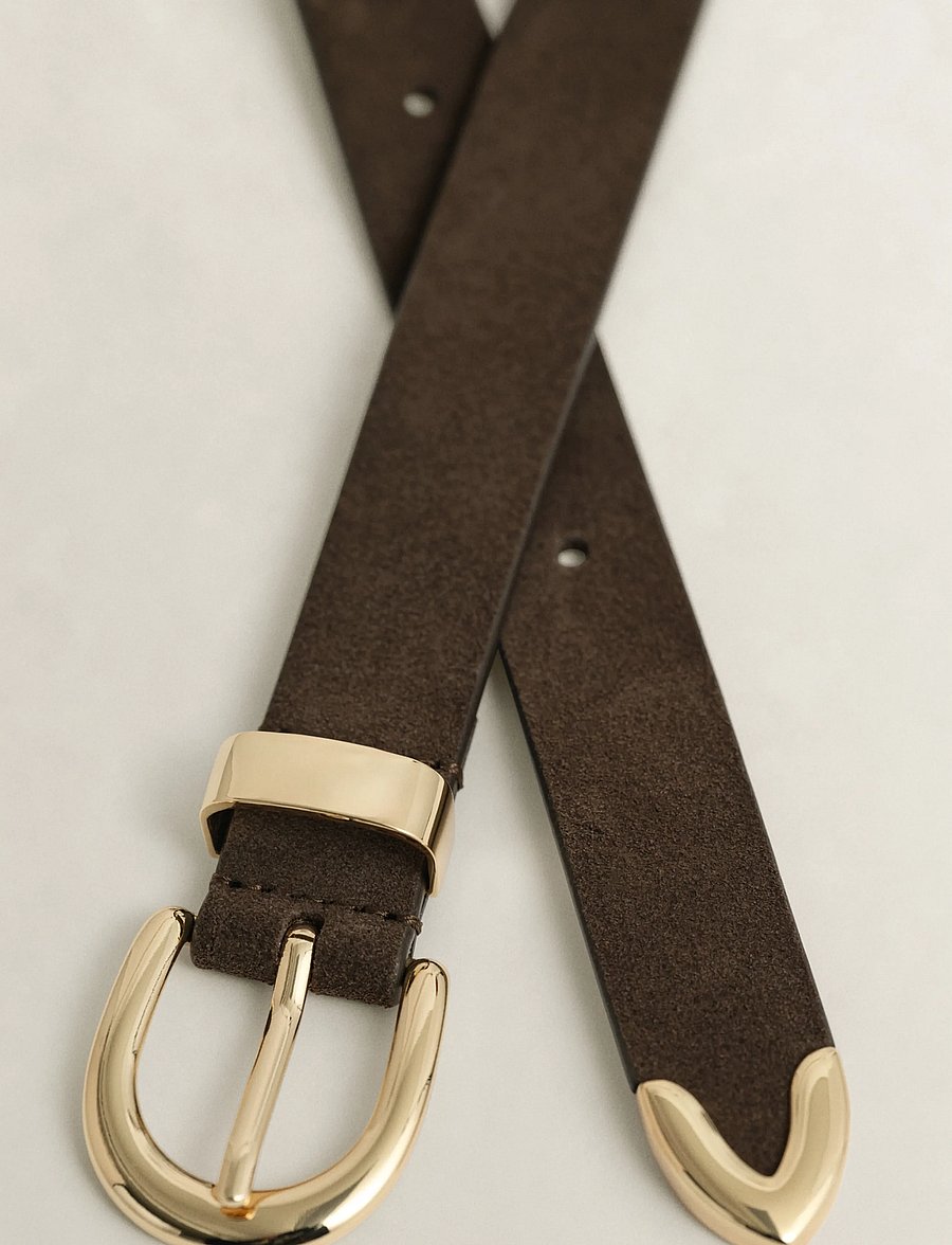 Gant - SUEDE METAL TIP BELT - ledergürtel - deep brown - 2