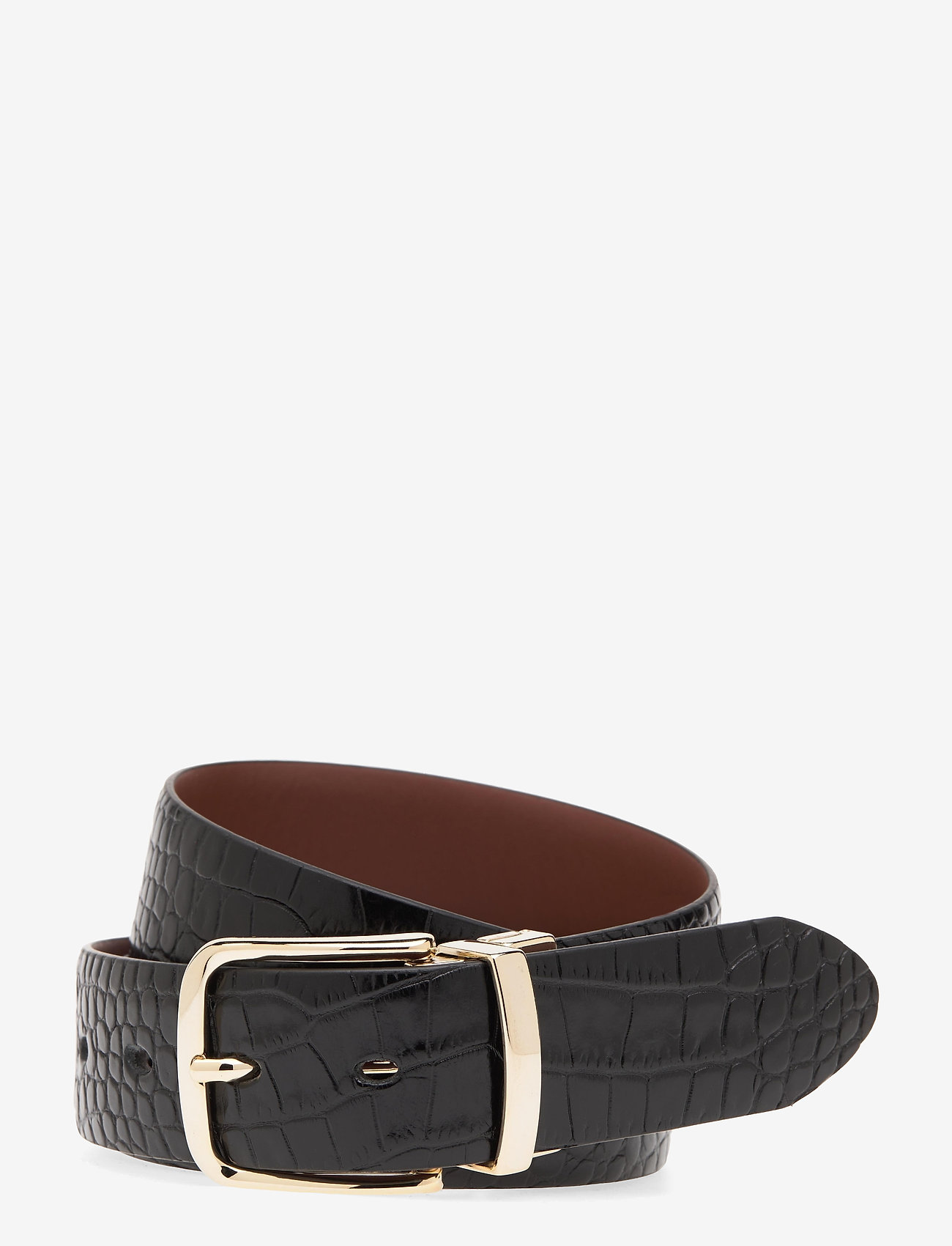 GANT - D1. CROCO REVERSIBLE BELT - black - 0