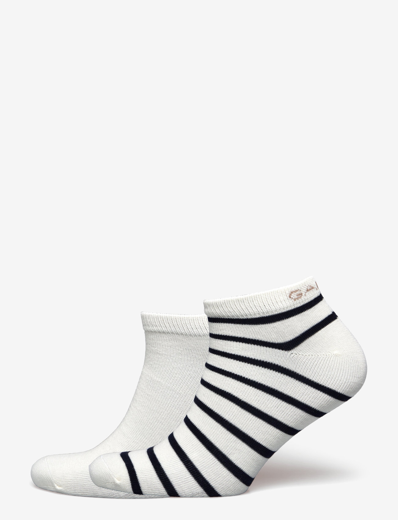 Gant - STRIPE AND SOLID ANKLE SOCKS 2-P - ankle socks - eggshell - 0