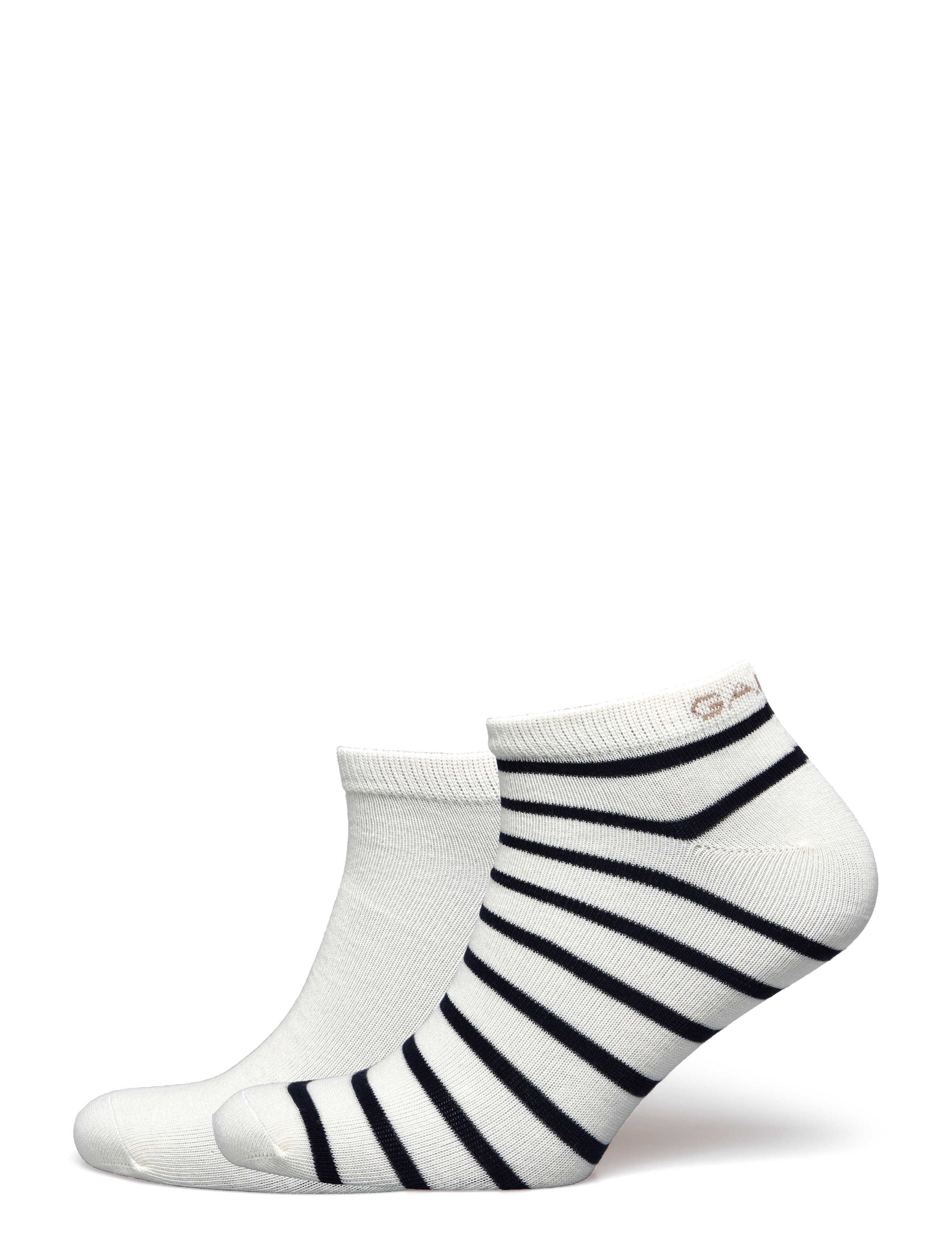 Gant STRIPE AND SOLID ANKLE SOCKS 2-P - Underkläder - EGGSHELL / white