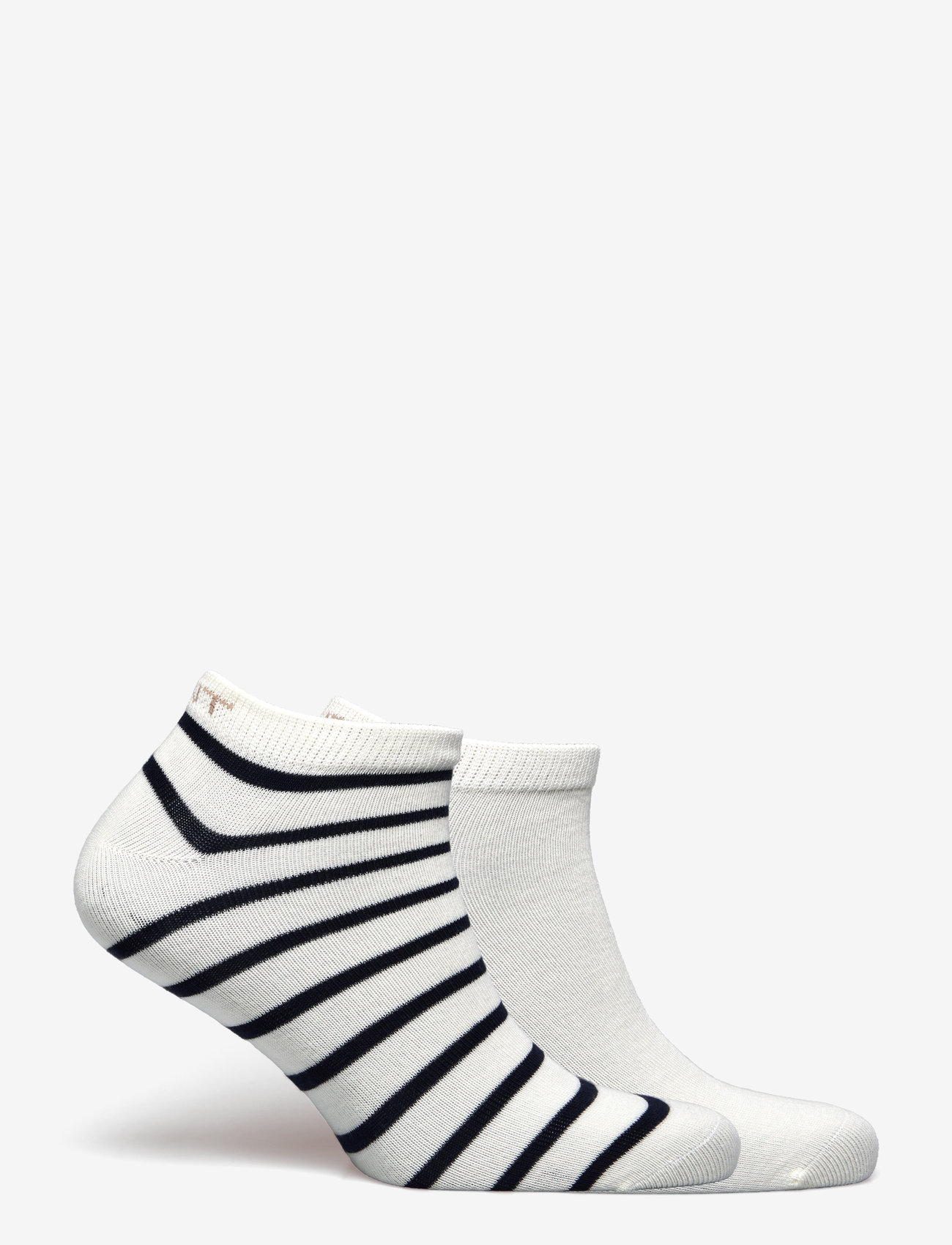 Gant - STRIPE AND SOLID ANKLE SOCKS 2-P - ankle socks - eggshell - 1
