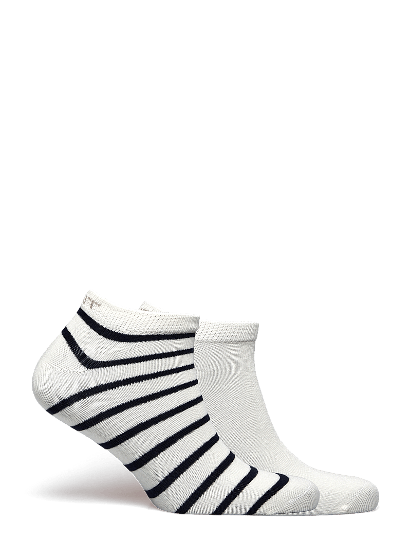 Gant - STRIPE AND SOLID ANKLE SOCKS 2-P - sneackersocken - eggshell - 1