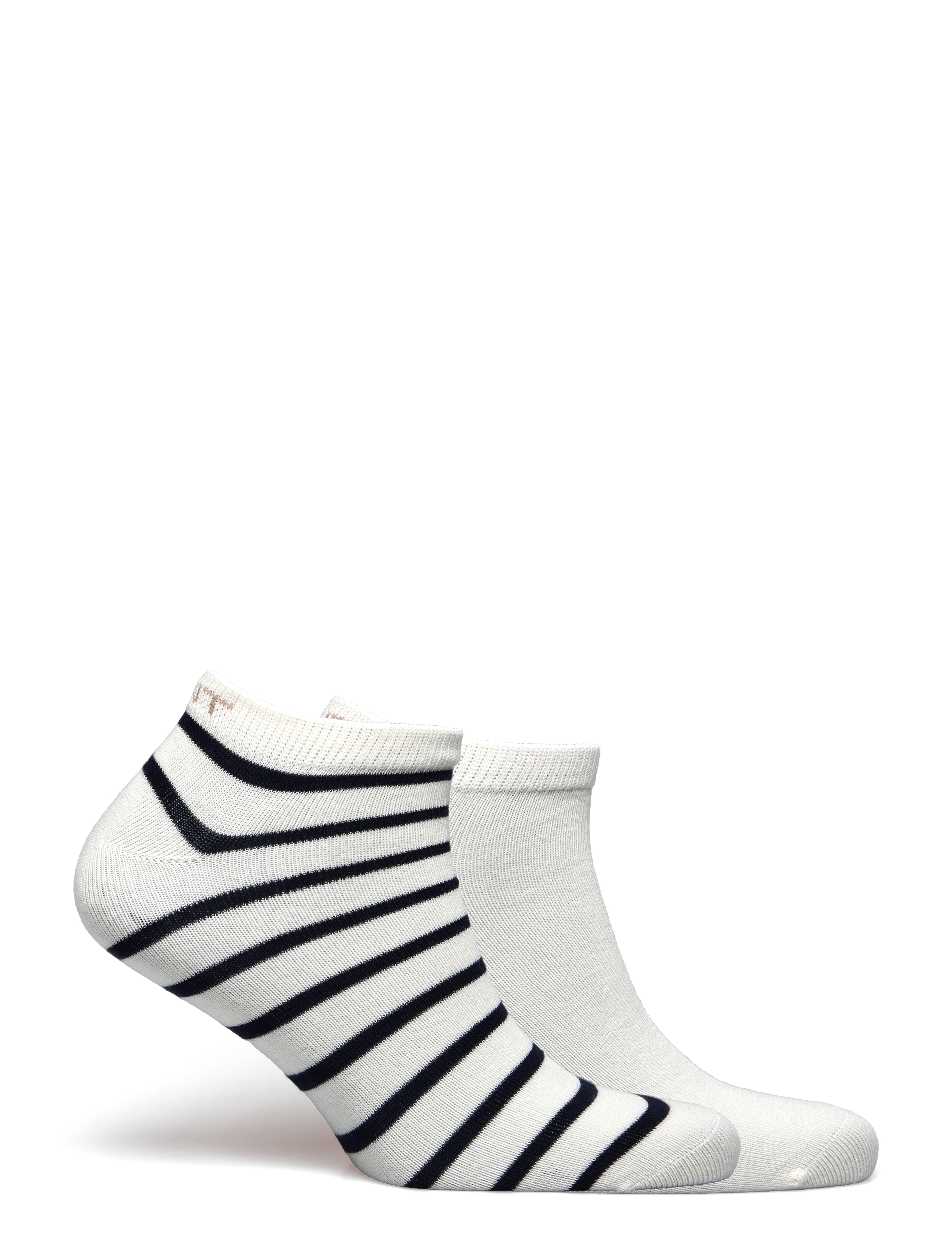 Gant - STRIPE AND SOLID ANKLE SOCKS 2-P - laveste priser - eggshell - 1