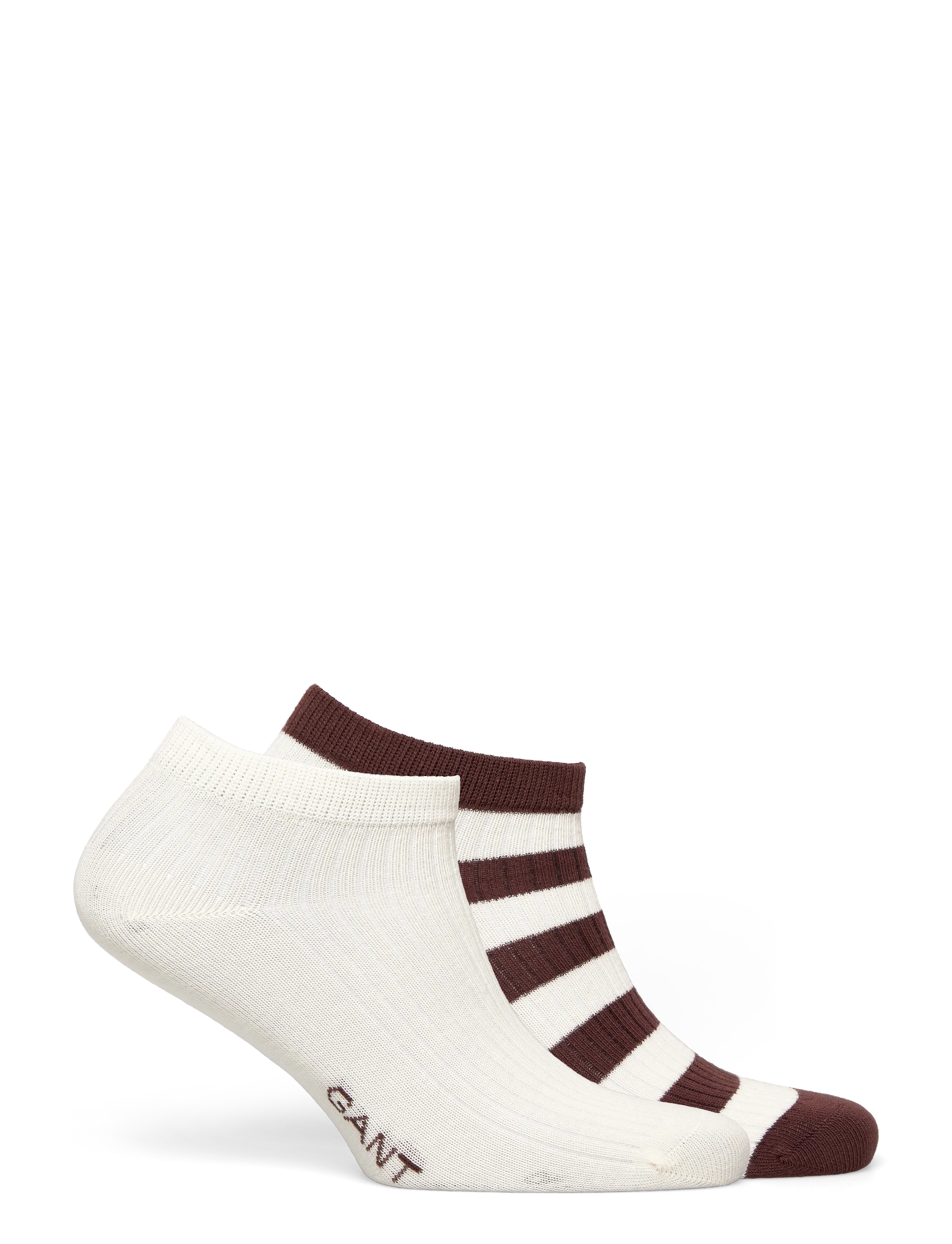 Gant - STRIPE AND SOLID ANKLE SOCKS 2-P - fresh soil - 1