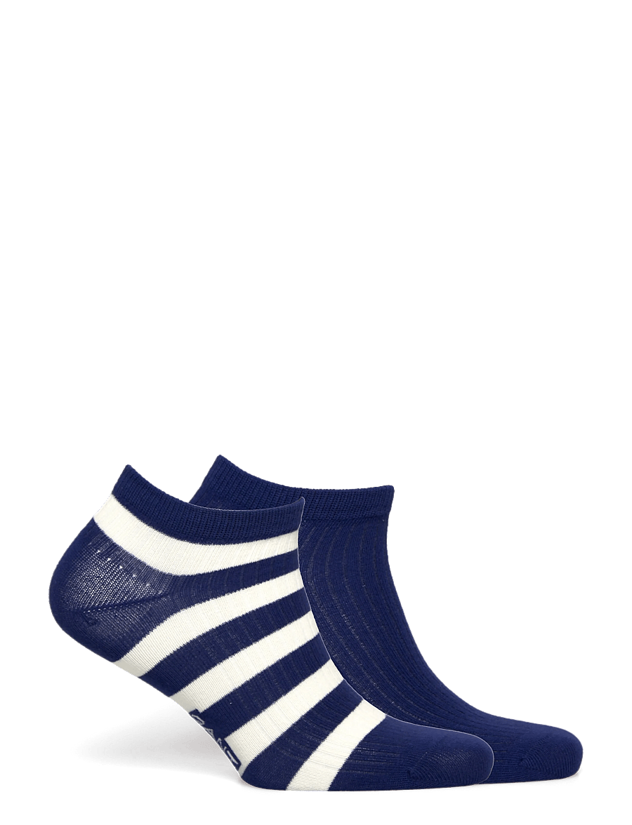 Gant - STRIPE AND SOLID ANKLE SOCKS 2-P - ankelstrumpor - rich navy - 1