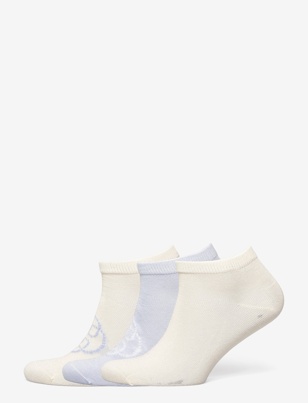 GANT - MONOGRAM ANKLE SOCKS 3-PACK - ankelstrumpor - light blue - 0