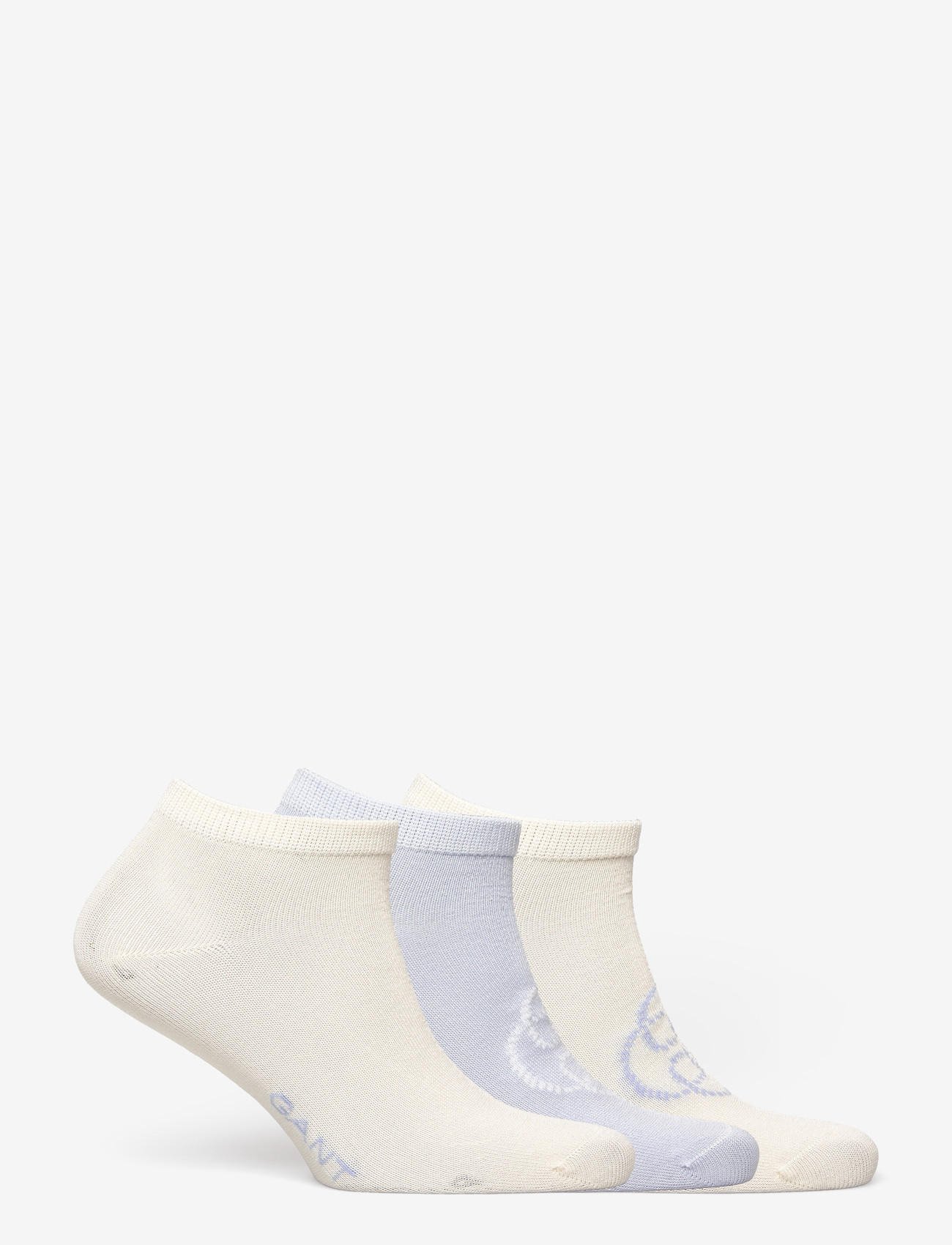 GANT - MONOGRAM ANKLE SOCKS 3-PACK - ankelstrumpor - light blue - 1