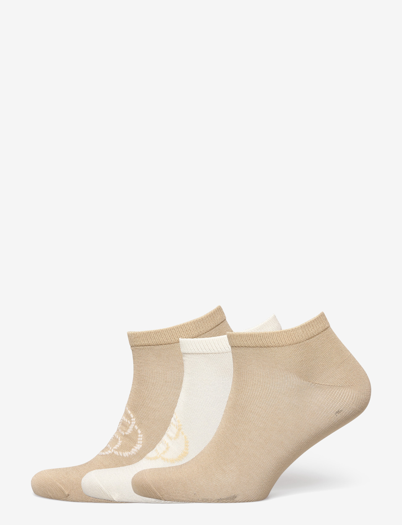 GANT - MONOGRAM ANKLE SOCKS 3-PACK - sneackersocken - oat beige - 0