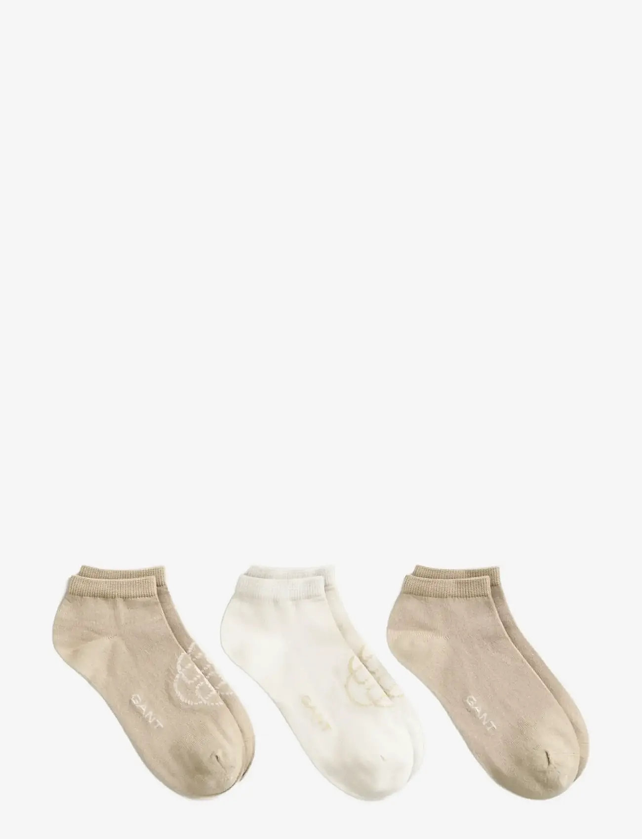 Gant - MONOGRAM ANKLE SOCKS 3-PACK - laveste priser - oat beige - 1