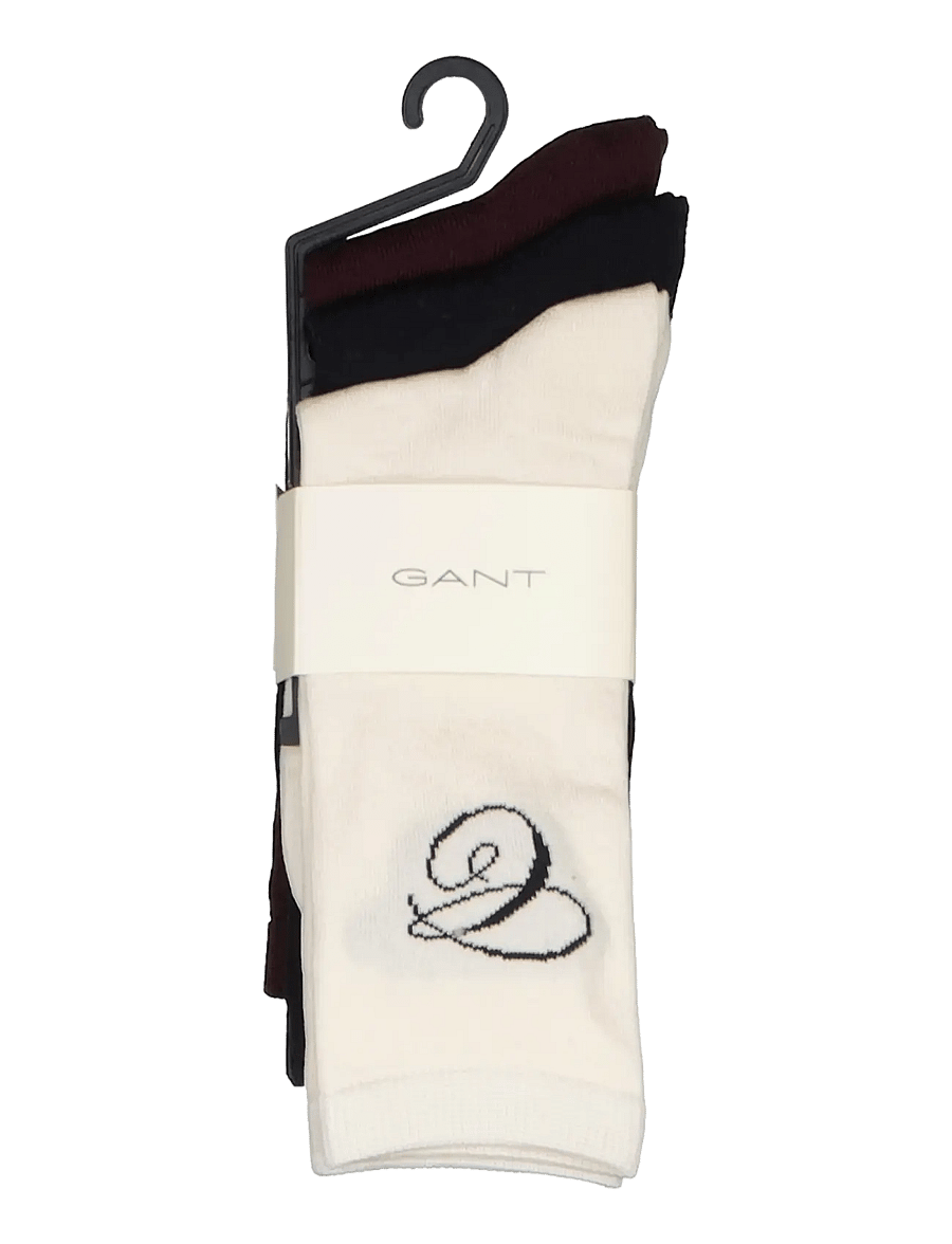 Gant - SCRIPT G SOCK 3-PACK - klassikalised sokid - eggshell - 0