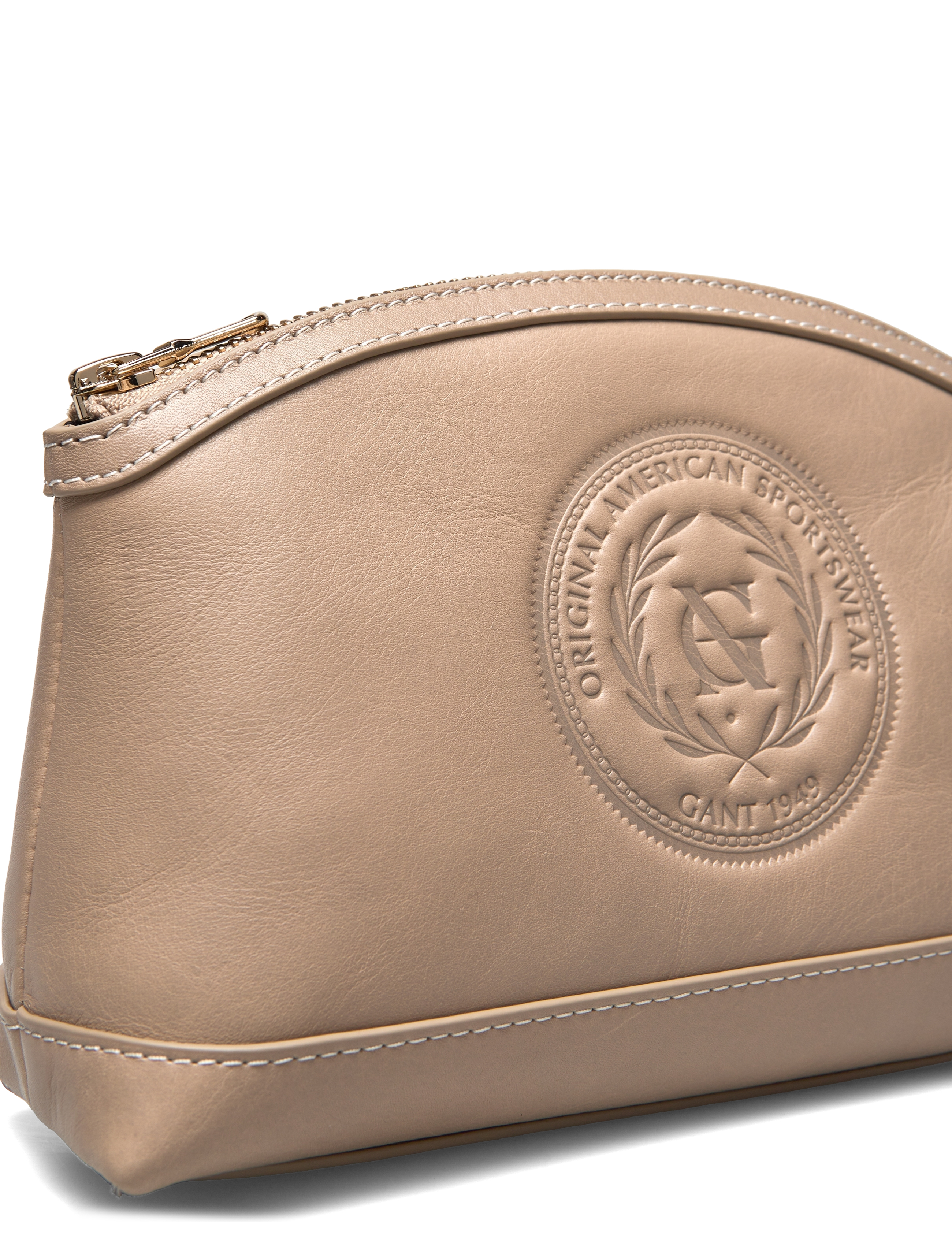 GANT - LEATHER MAKE UP BAG - concrete beige - 3