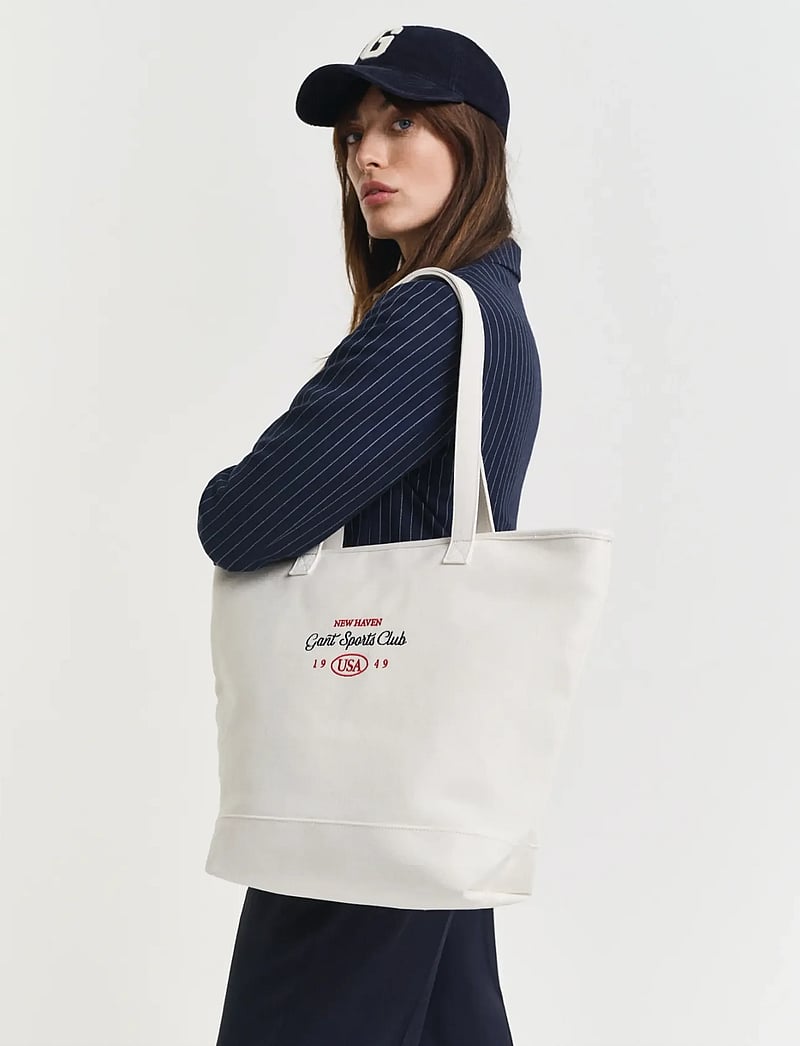 GANT - COTTON CANVAS TOTE BAG - tote bags - cream - 0
