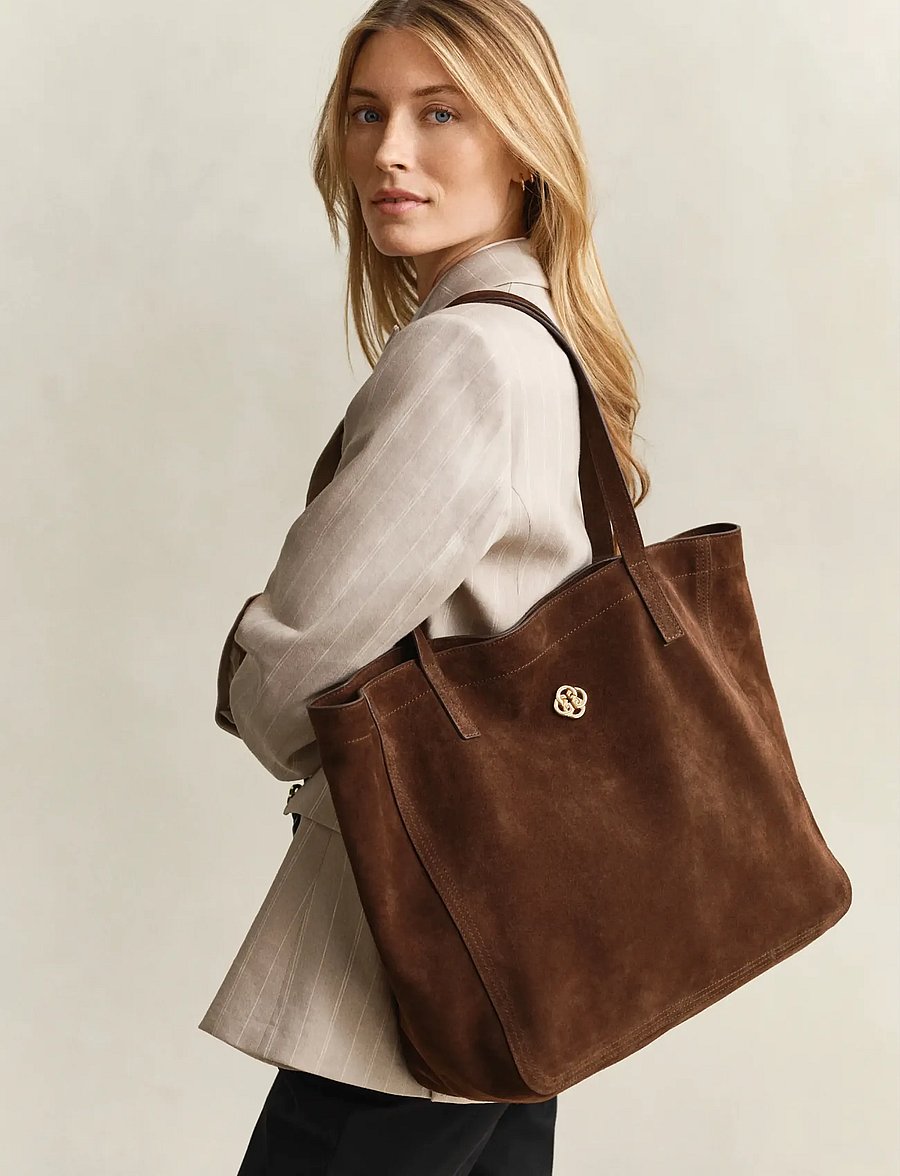 Gant - SUEDE TOTE BAG - mahogany brown - 0