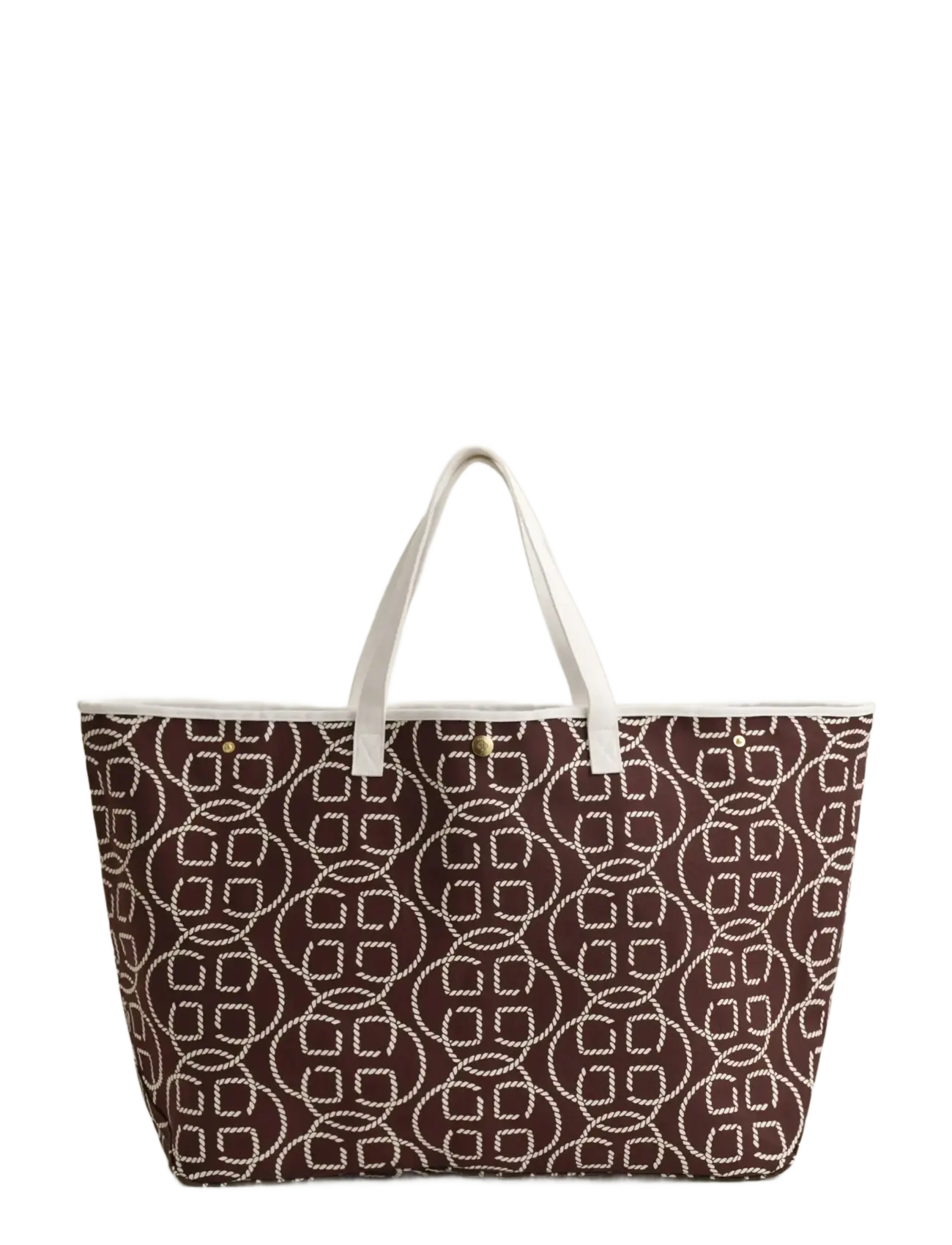 GANT AOP CANVAS BEACH BAG - Väskor - FRESH SOIL / brown