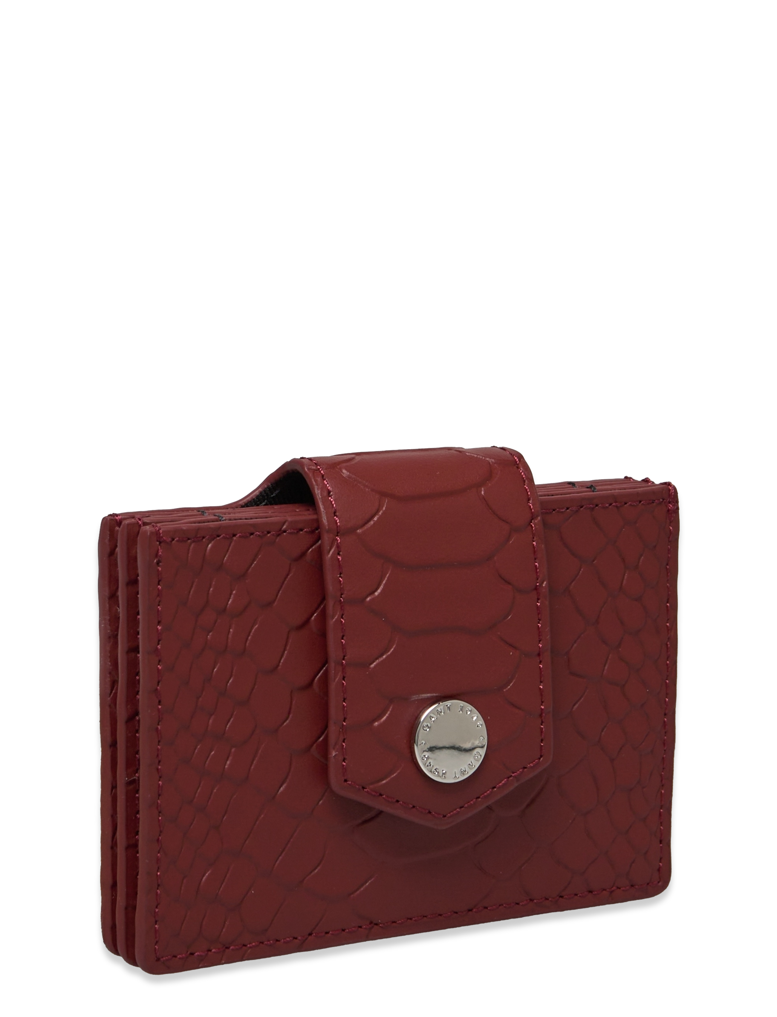 GANT - D1. ICON G LEATHER CARD WALLET - burgundy - 2