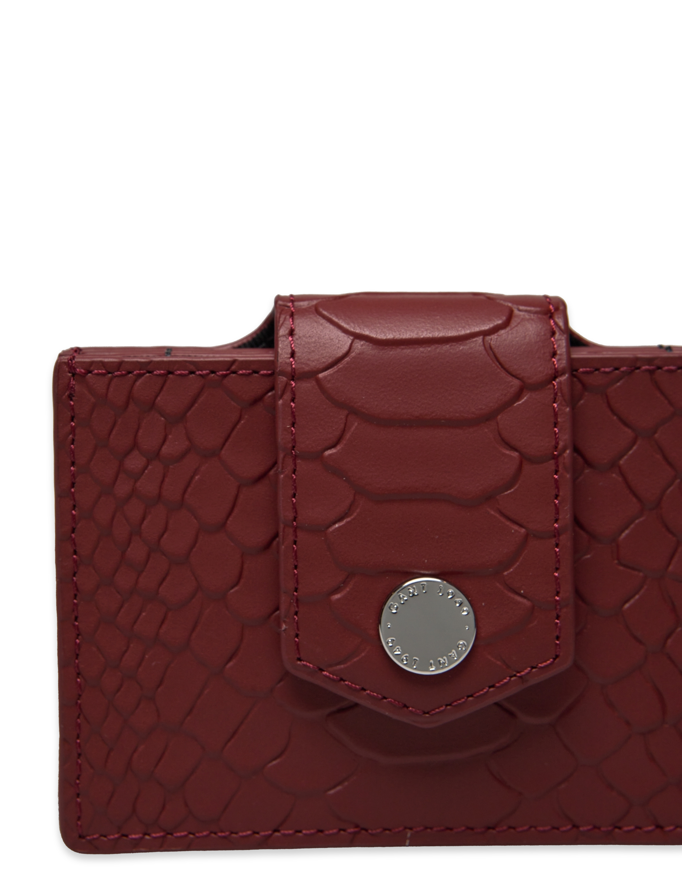 GANT - D1. ICON G LEATHER CARD WALLET - burgundy - 3