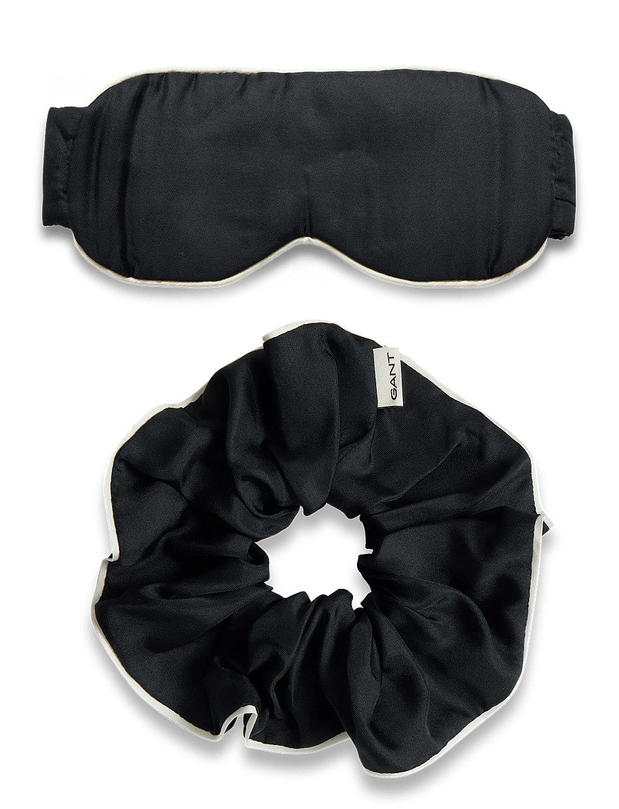 Gant - SILK SLEEPMASK SCRUNCHIE GIFT SET - scrunchies - black - 0