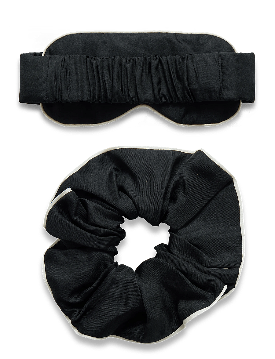 Gant - SILK SLEEPMASK SCRUNCHIE GIFT SET - scrunchies - black - 1