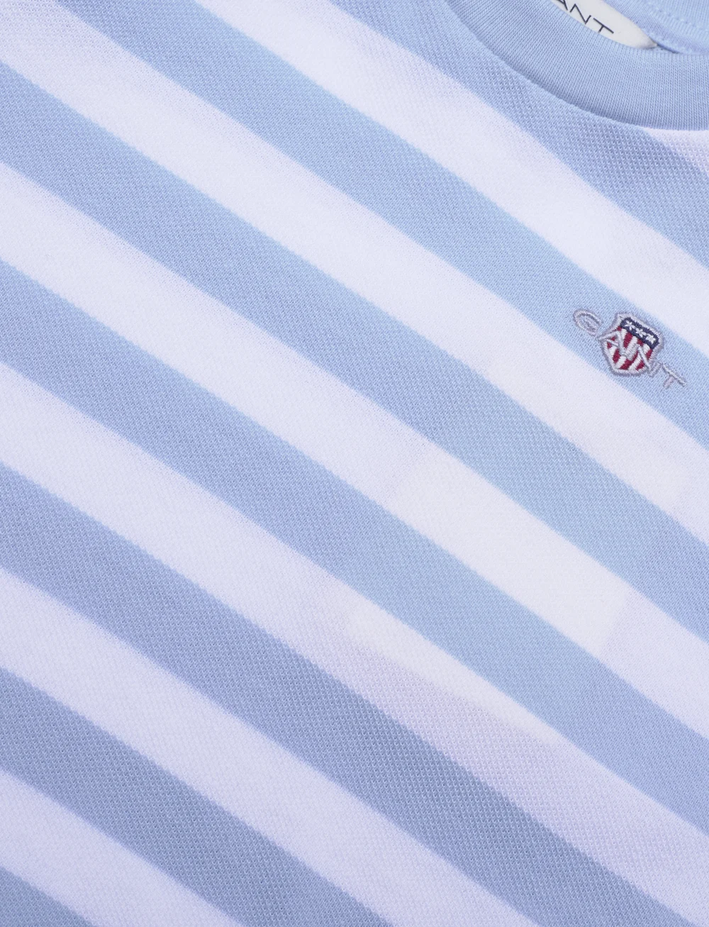 GANT - STRIPED SHIELD PIQUE LS TOP - långärmade t-shirts - calming blue - 2