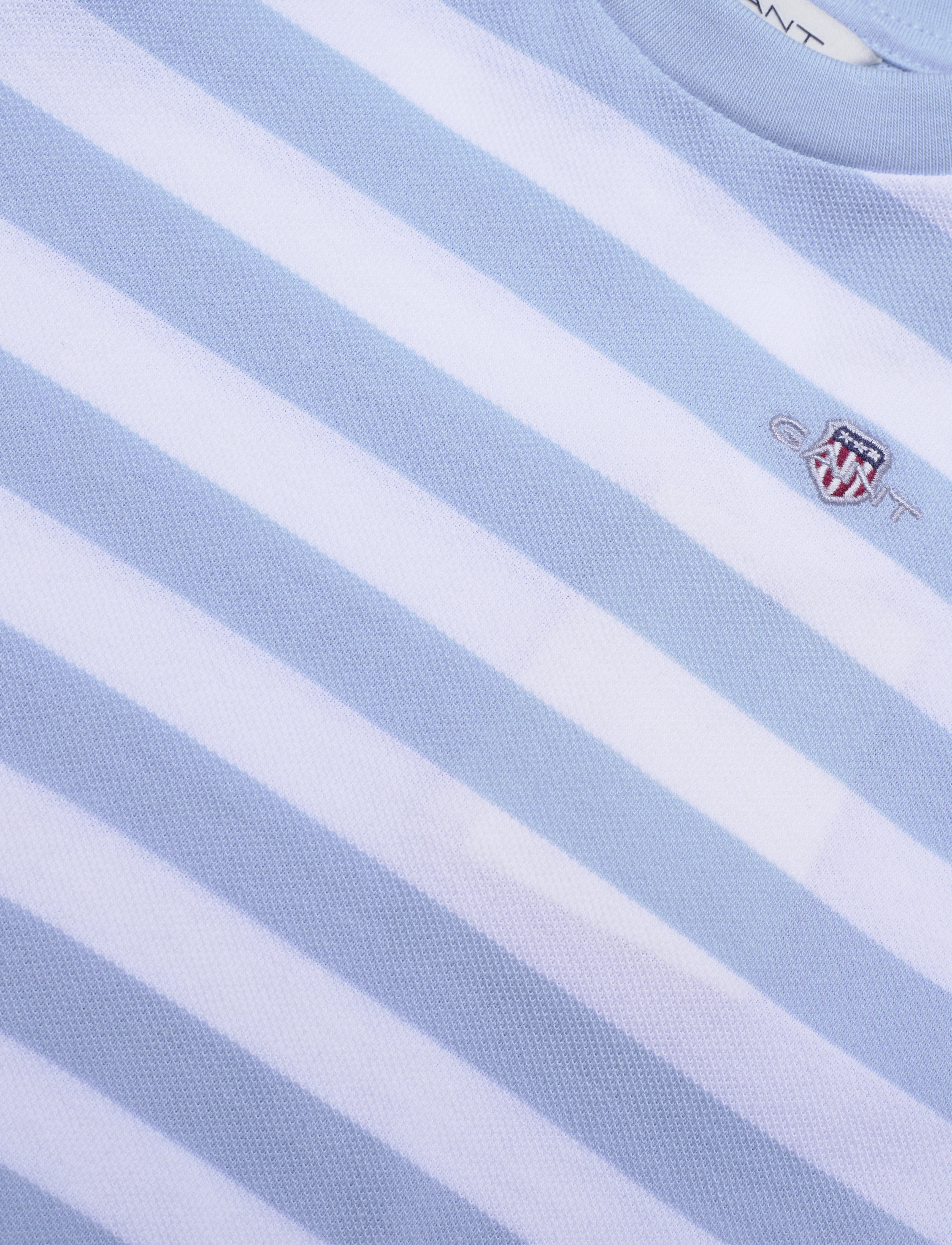 Gant - STRIPED SHIELD PIQUE LS TOP - langerma bolir - calming blue - 2