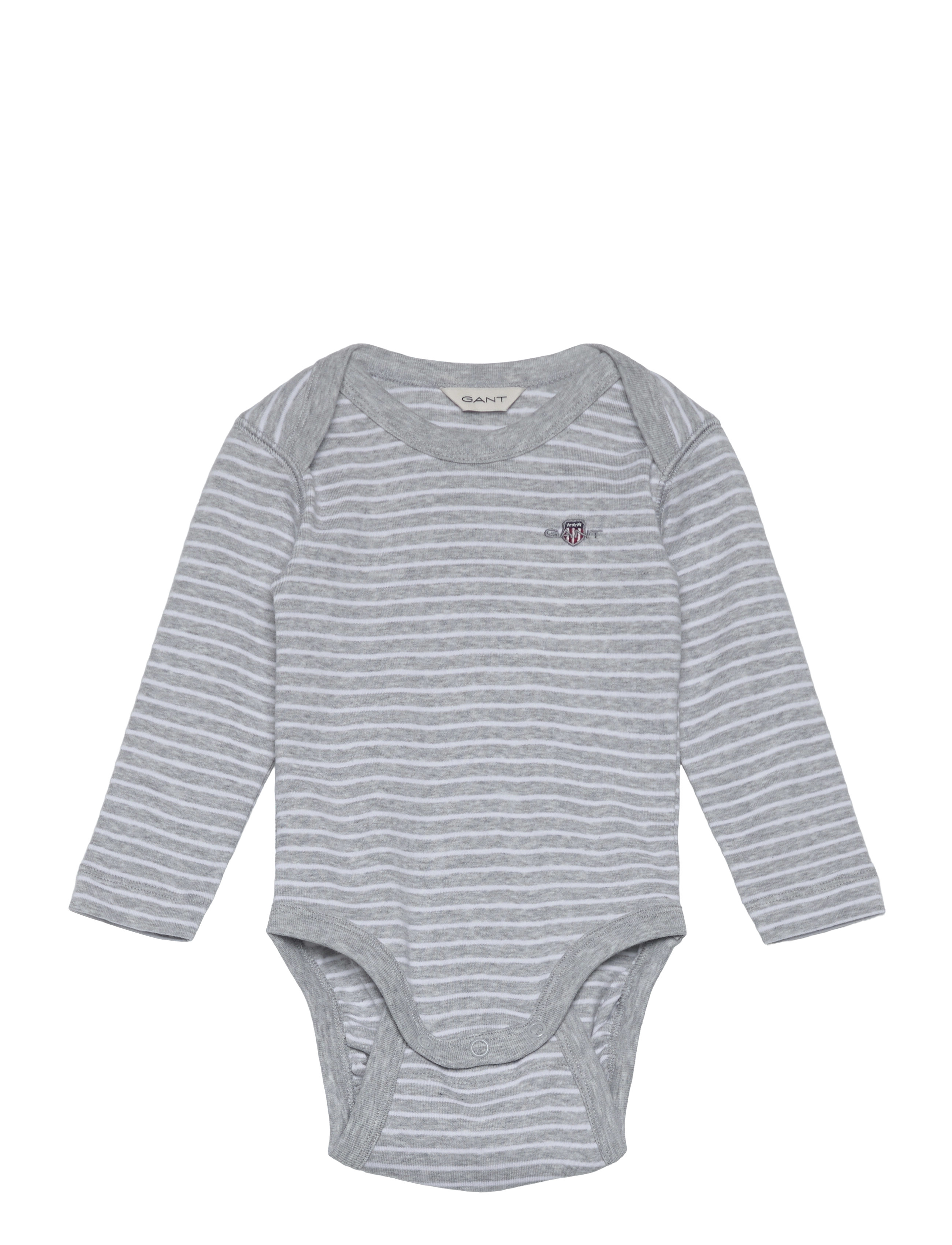 Gant - SHIELD STRIPED LS BODY - langärmelige bodys - light grey melange - 0