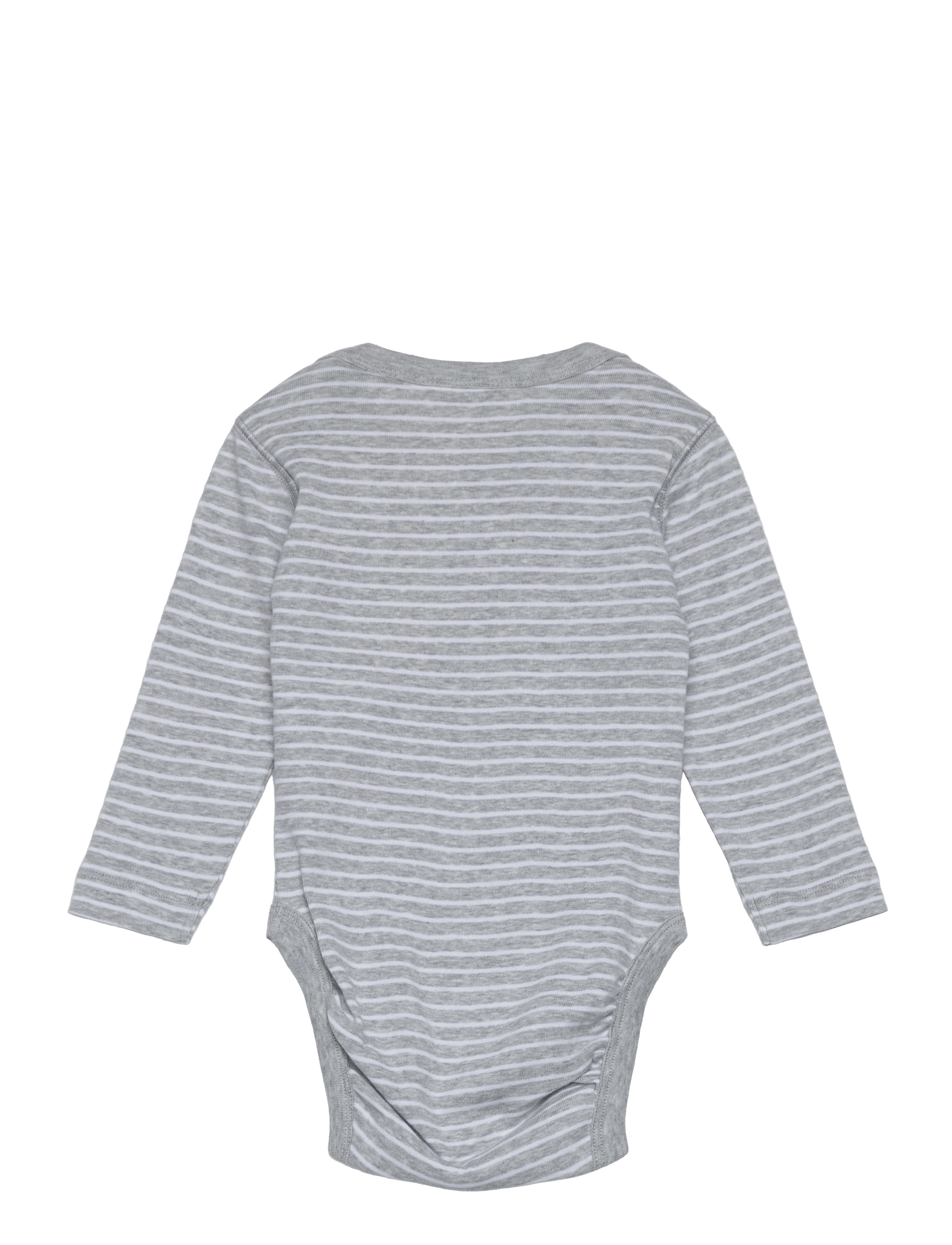 Gant - SHIELD STRIPED LS BODY - langärmelige bodys - light grey melange - 1