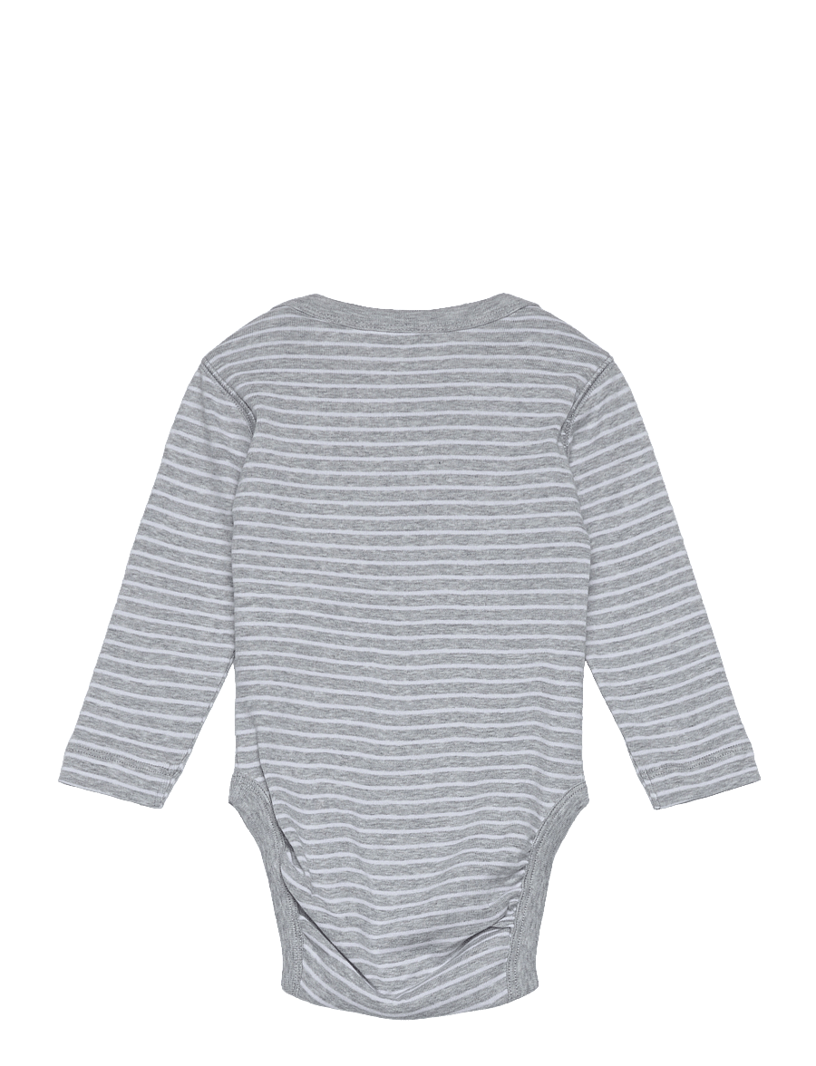 Gant - SHIELD STRIPED LS BODY - langärmelige bodys - light grey melange - 1