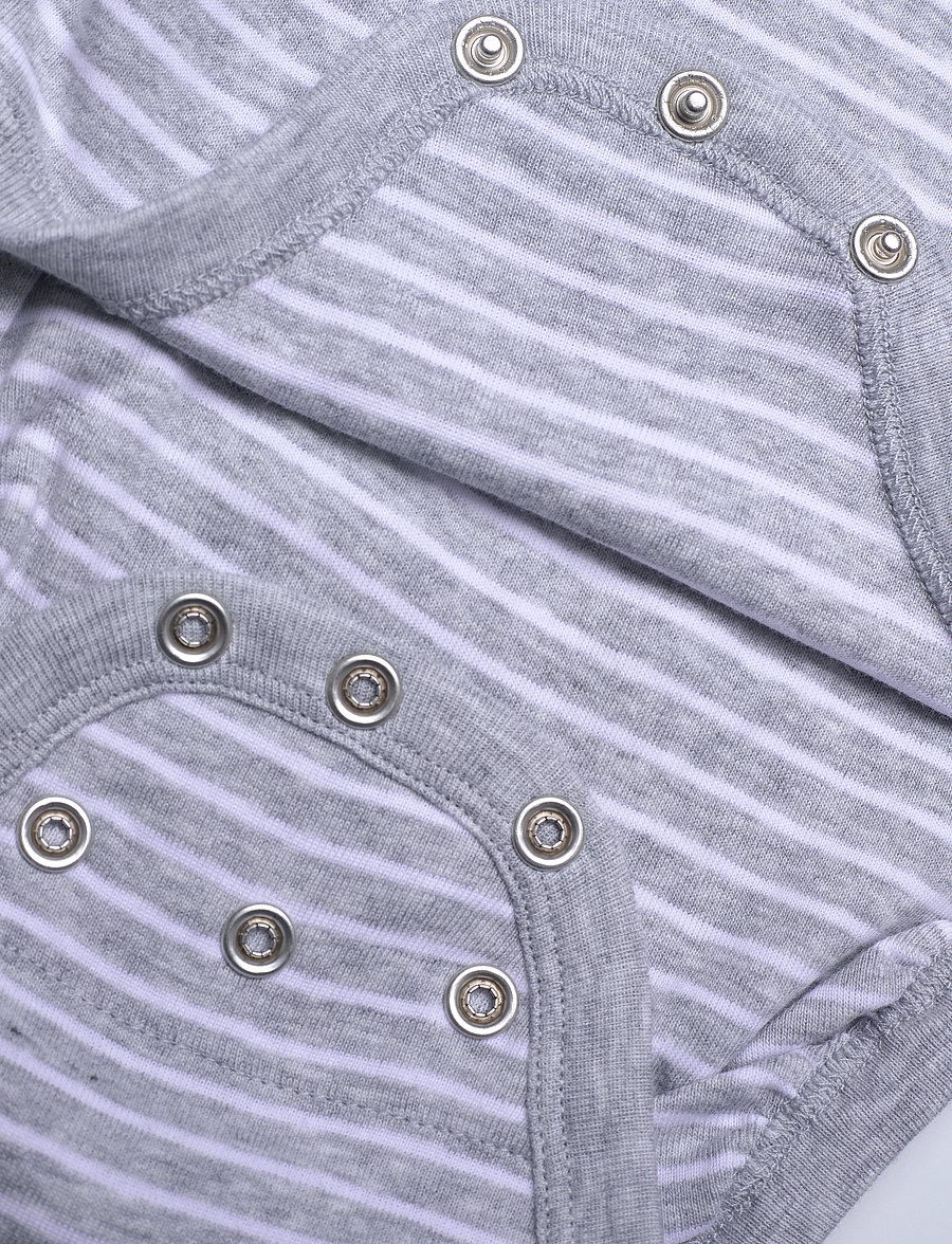Gant - SHIELD STRIPED LS BODY - langärmelige bodys - light grey melange - 3