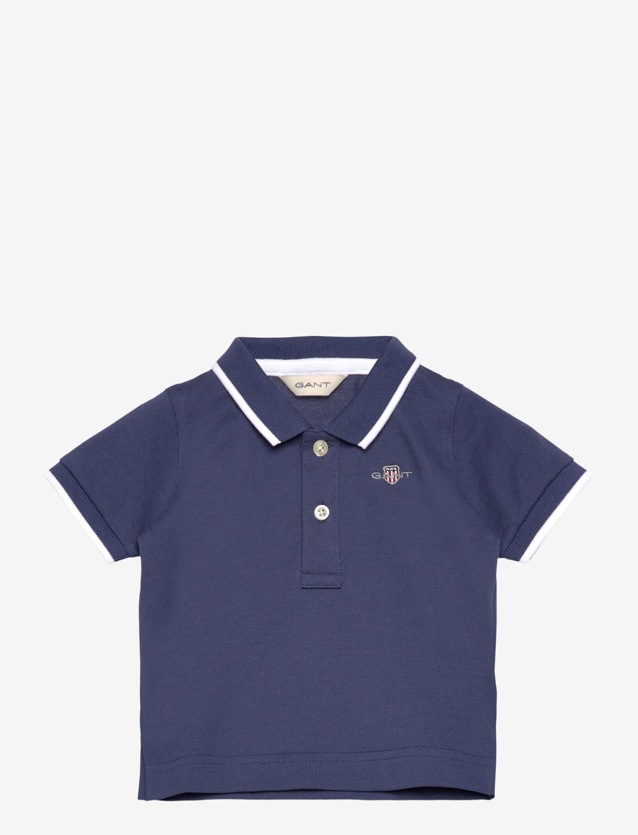 GANT - CONTRAST TP SS PIQUE RUGGER - short-sleeved polos - dusty navy - 0