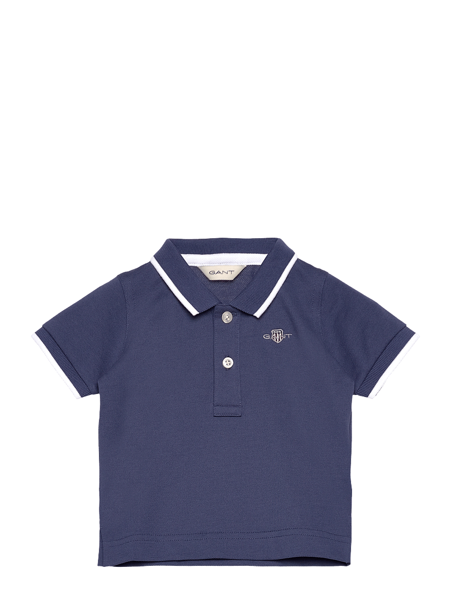 Gant - CONTRAST TP SS PIQUE RUGGER - lühikeste varrukatega polod - dusty navy - 0