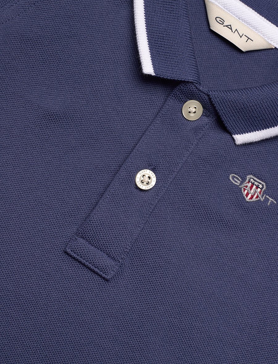 Gant - CONTRAST TP SS PIQUE RUGGER - lühikeste varrukatega polod - dusty navy - 2