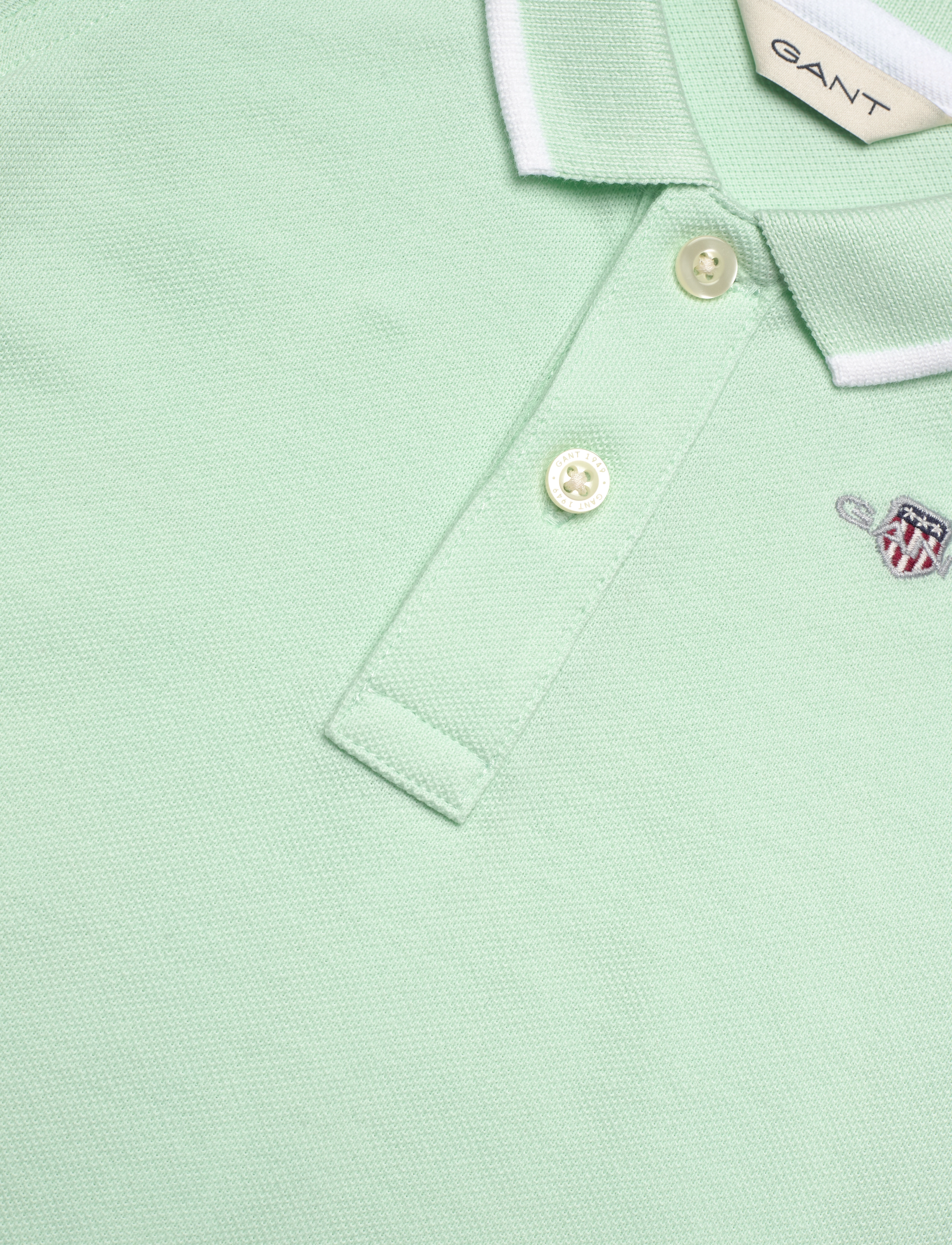Gant - CONTRAST TP SS PIQUE RUGGER - stutterma polo - faded mint - 2